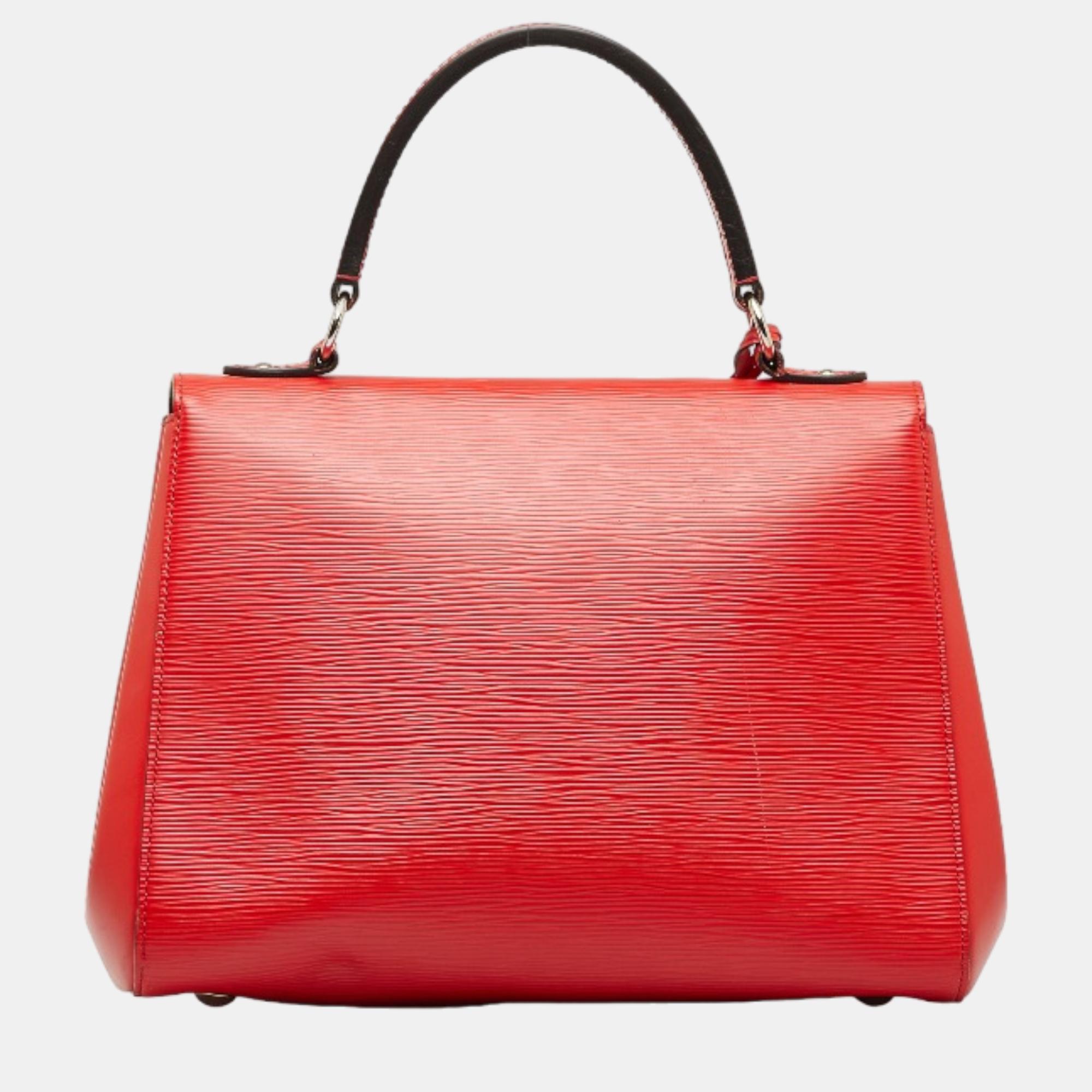 Louis Vuitton Red Leather Epi Cluny MM Handbag