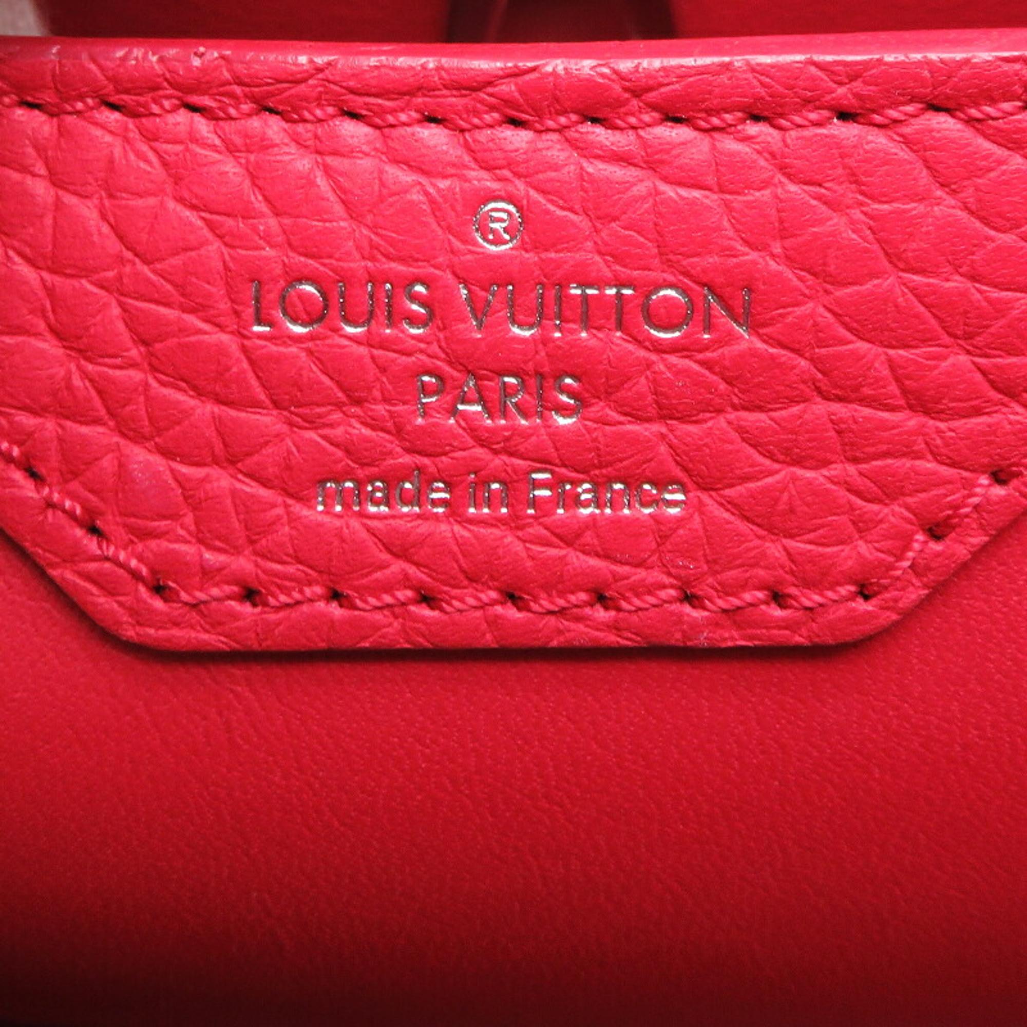 Louis Vuitton Red Leather Taurillon Capucines PM Handbag