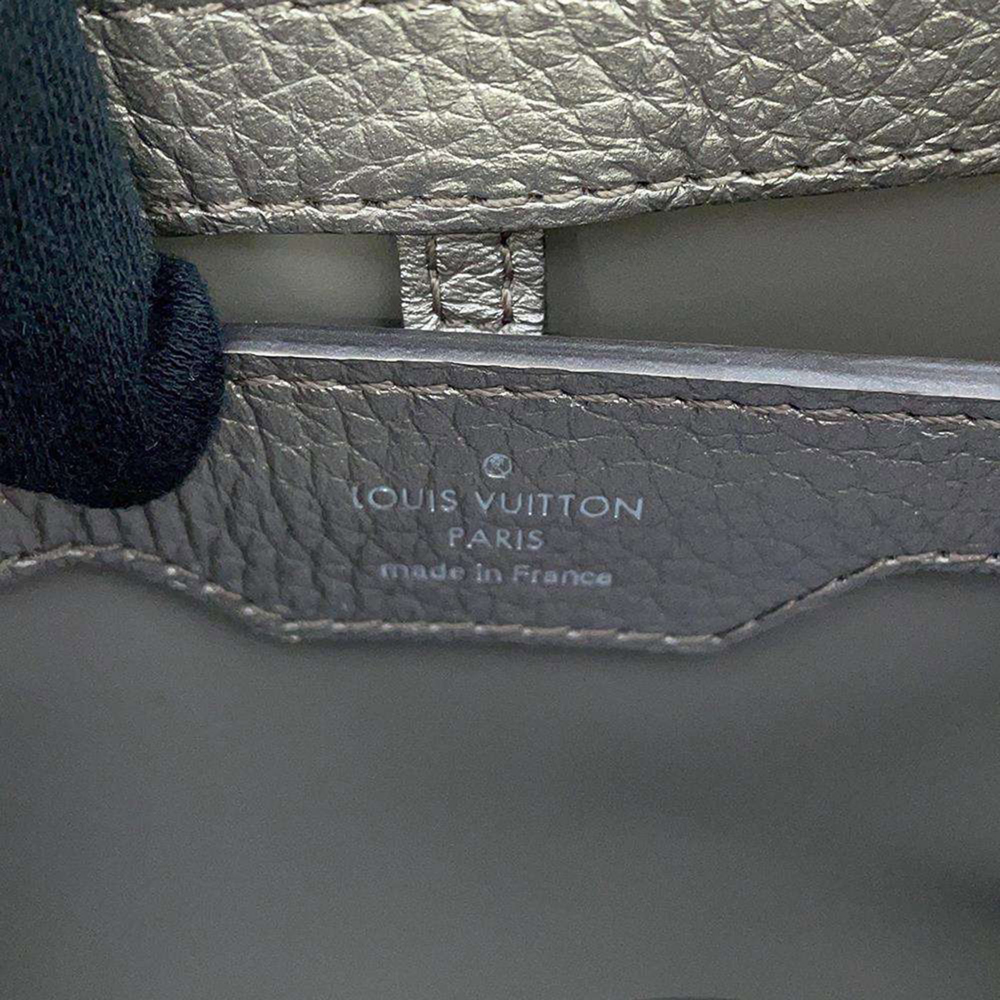 Louis Vuitton Grey Taurillon Leather Capucines BB Top Handle Bag