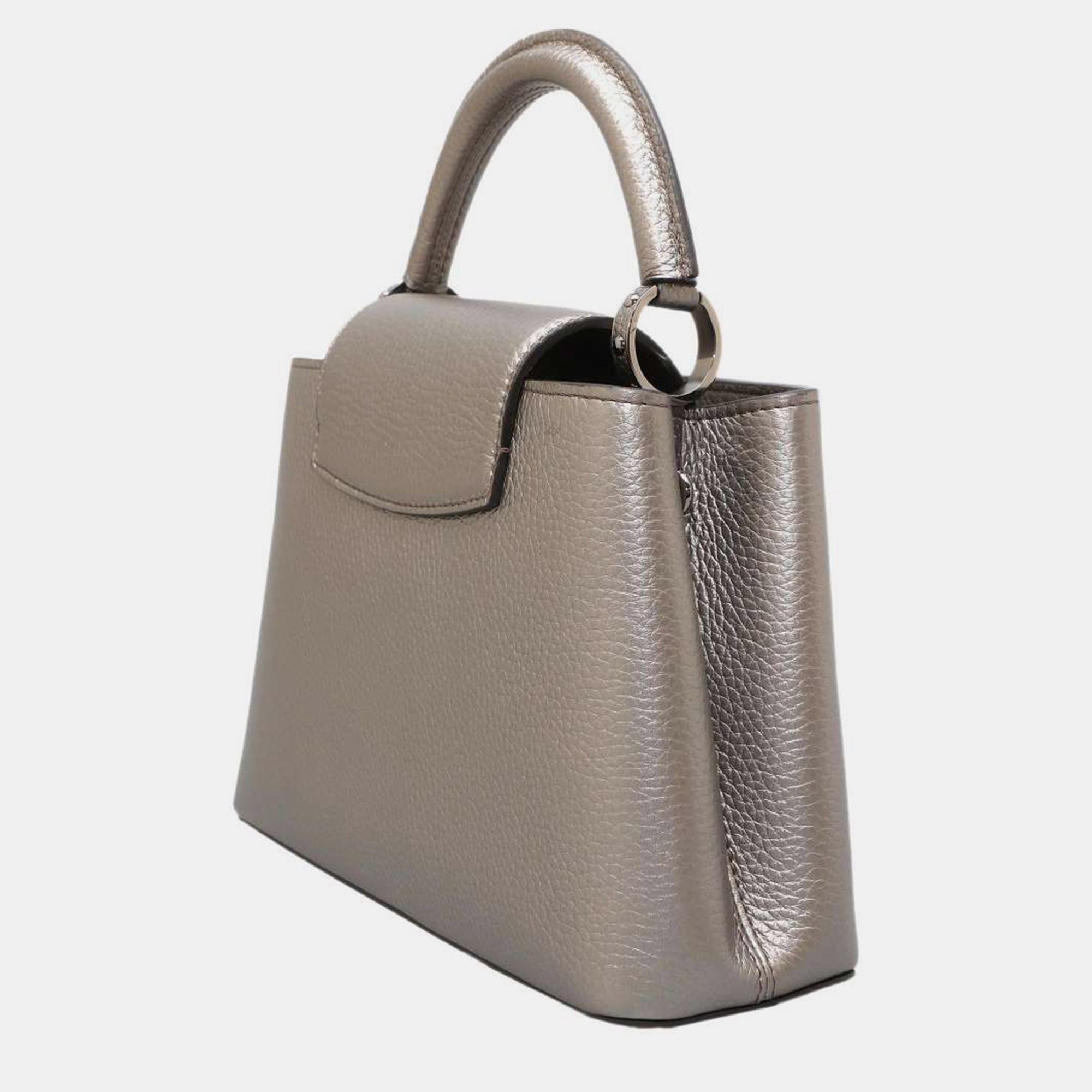Louis Vuitton Grey Taurillon Leather Capucines BB Top Handle Bag