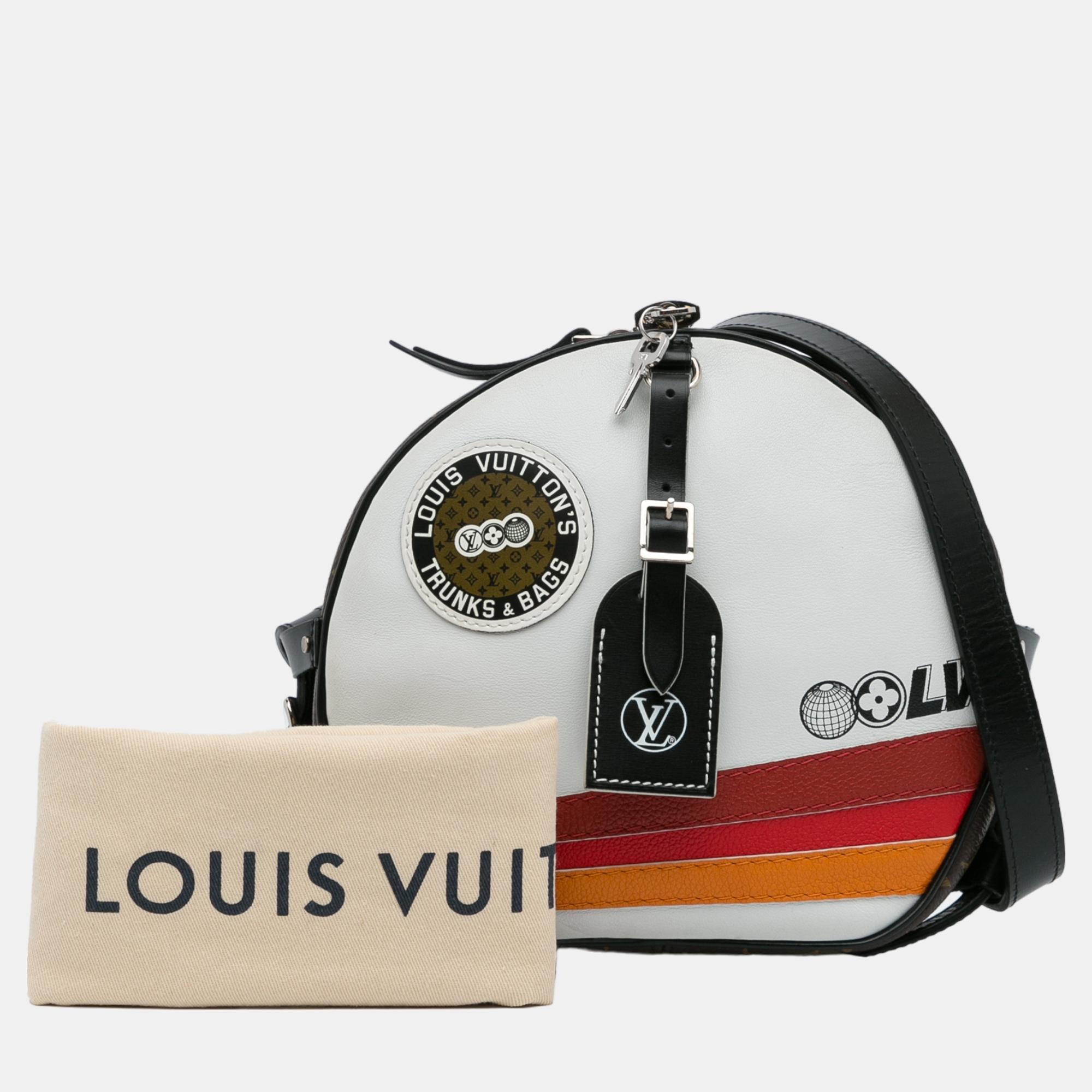 Louis Vuitton Brown/White Leather And Monogram LV Airline Boite Chapeau Souple