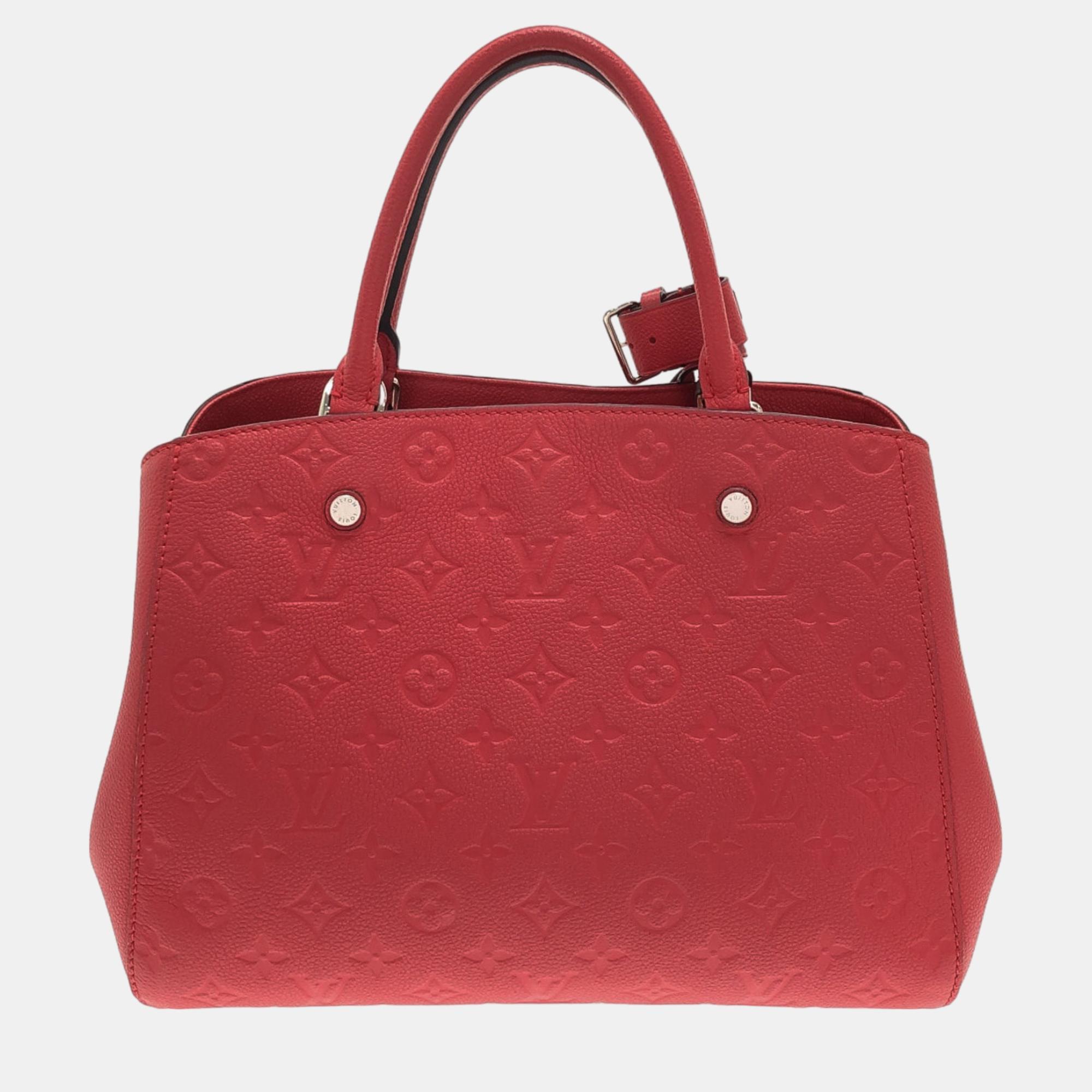 Louis Vuitton Red Monogram Empreinte Montaigne MM
