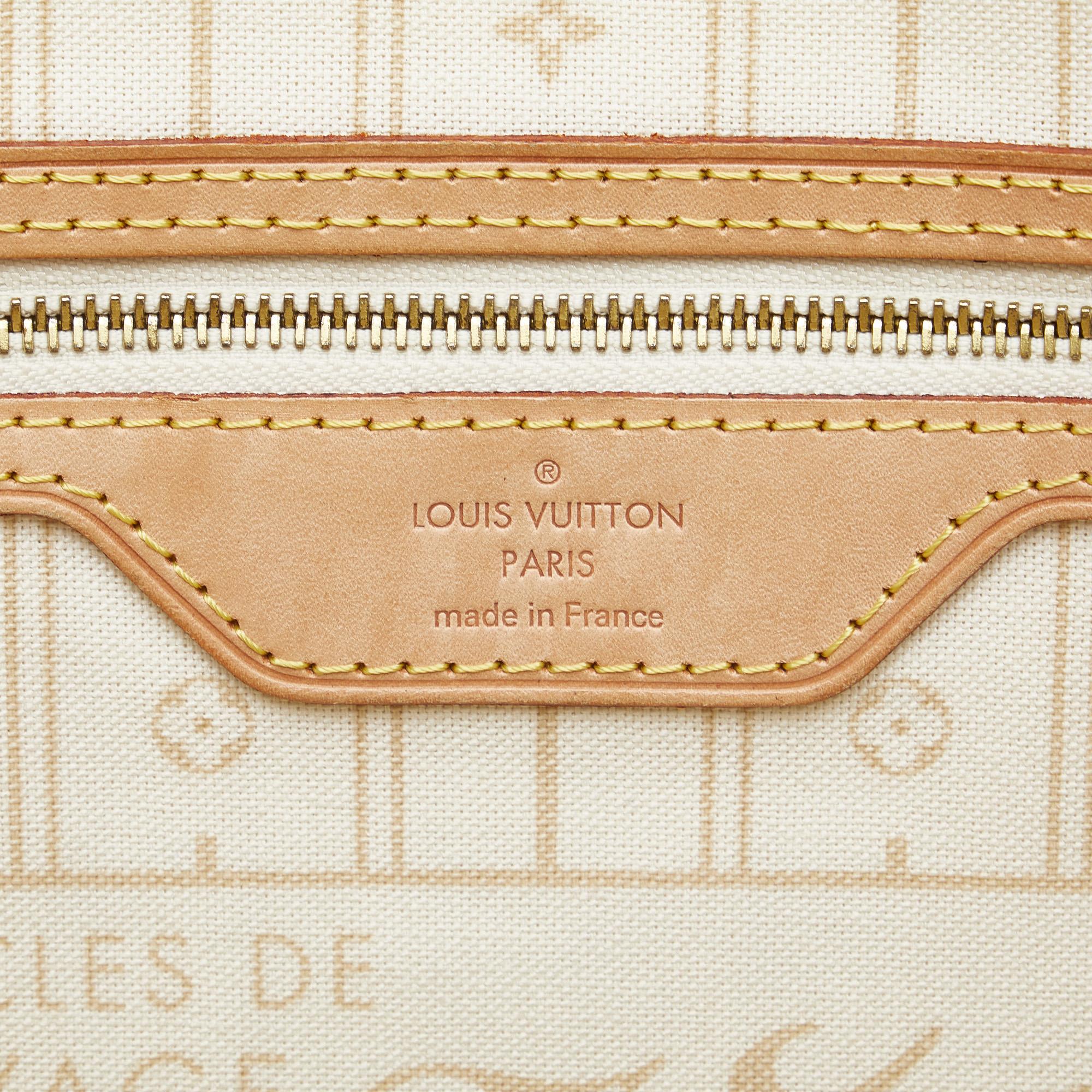 Louis Vuitton White Damier Azur Neverfull MM