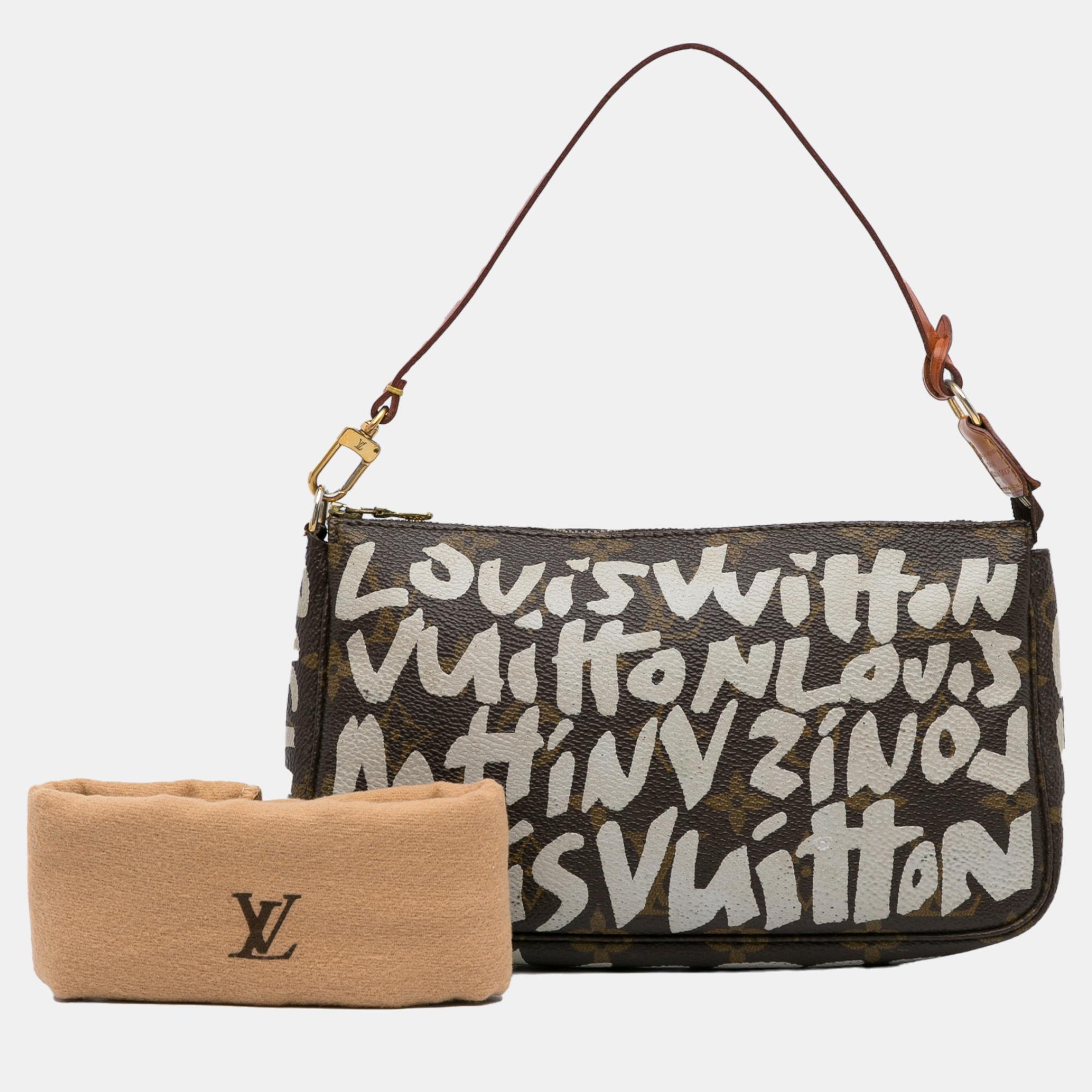 Louis Vuitton Brown X Stephen Sprouse Monogram Graffiti Pochette Accessoires