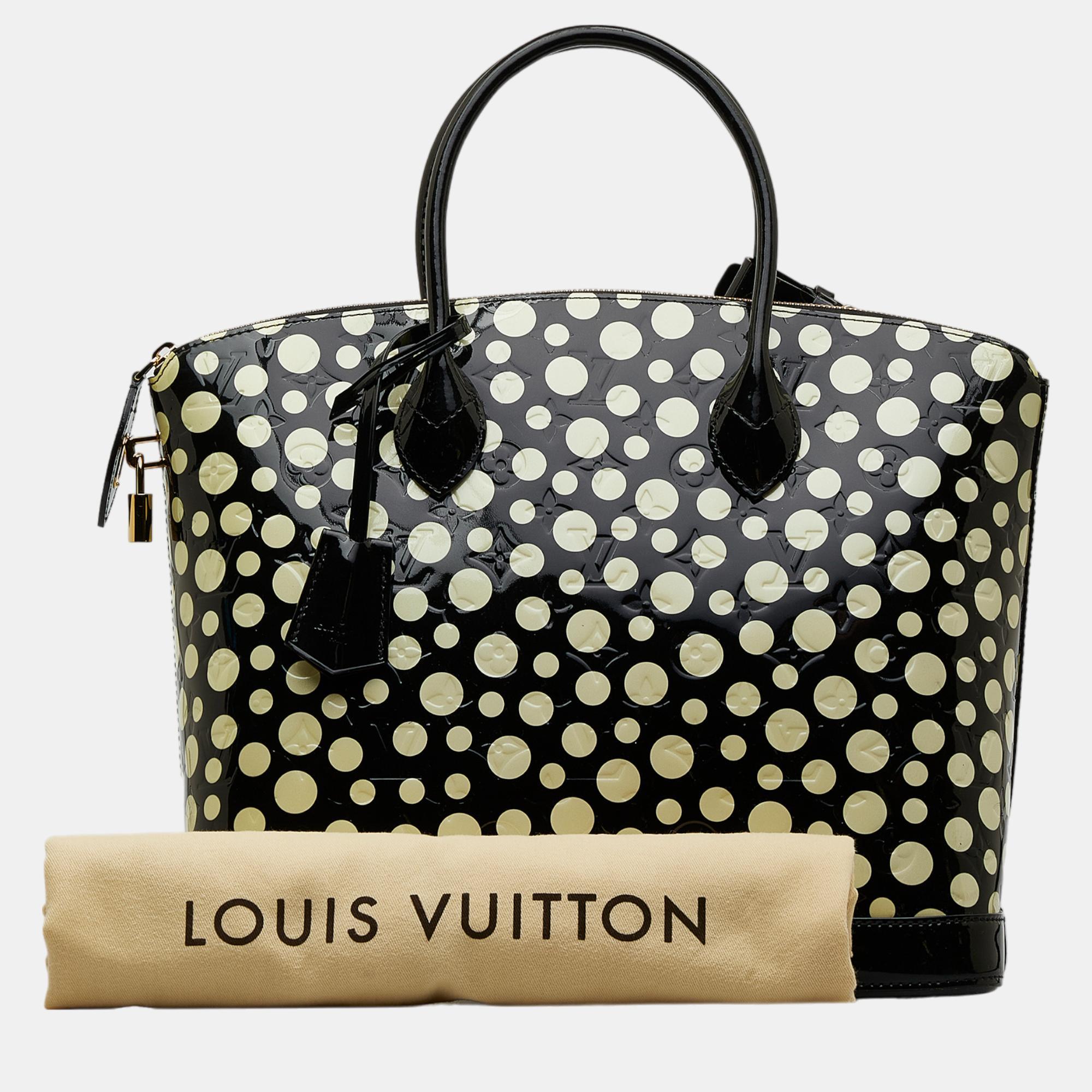 Louis Vuitton Black X Yayoi Kusama Monogram Infinity Dots Lockit MM