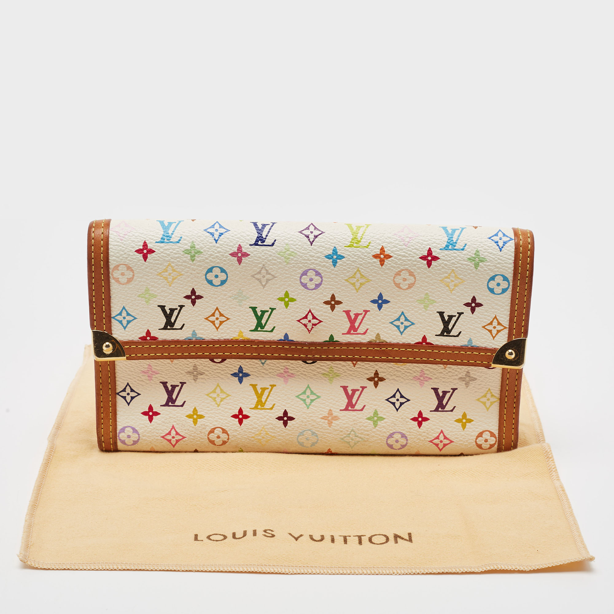 Louis Vuitton White/Multicolor Monogram Canvas Porte Tresor International Wallet
