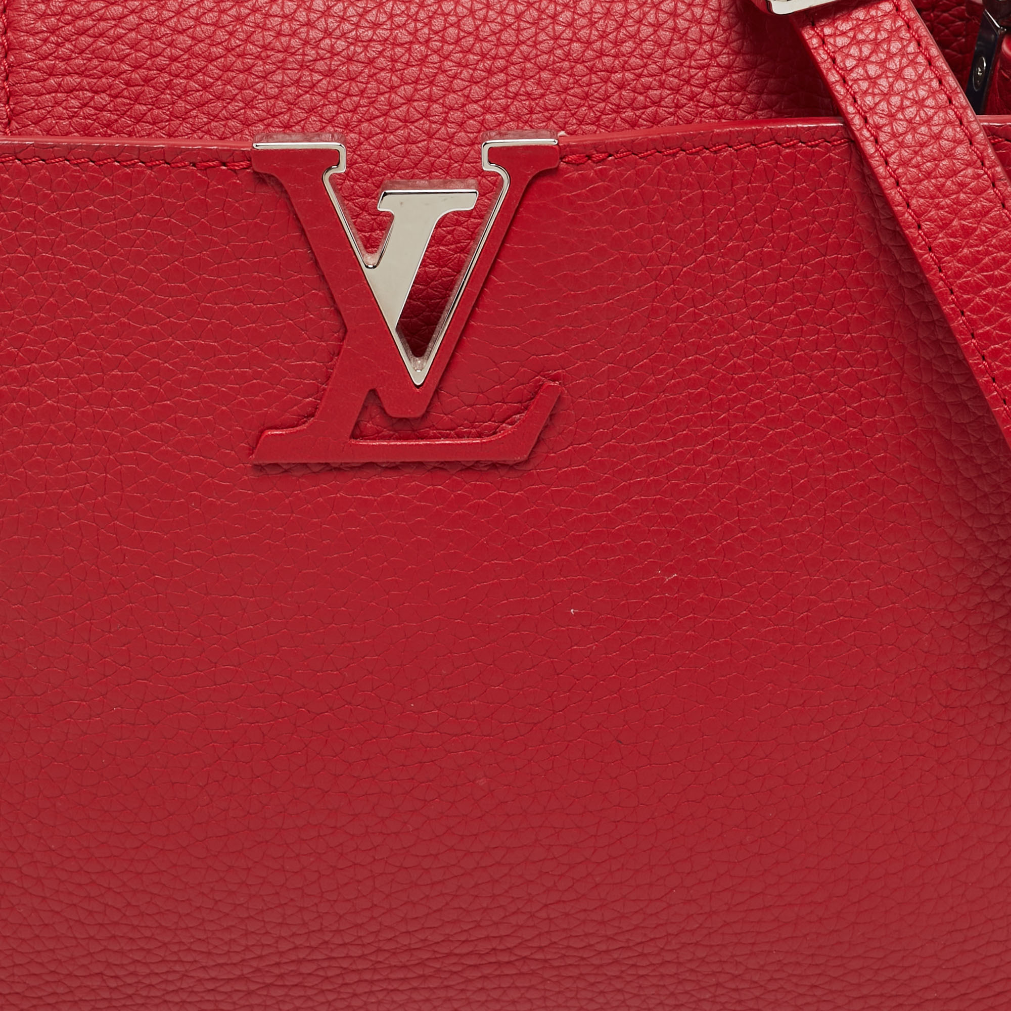 Louis Vuitton Rubis Taurillon Leather Capucines PM Bag