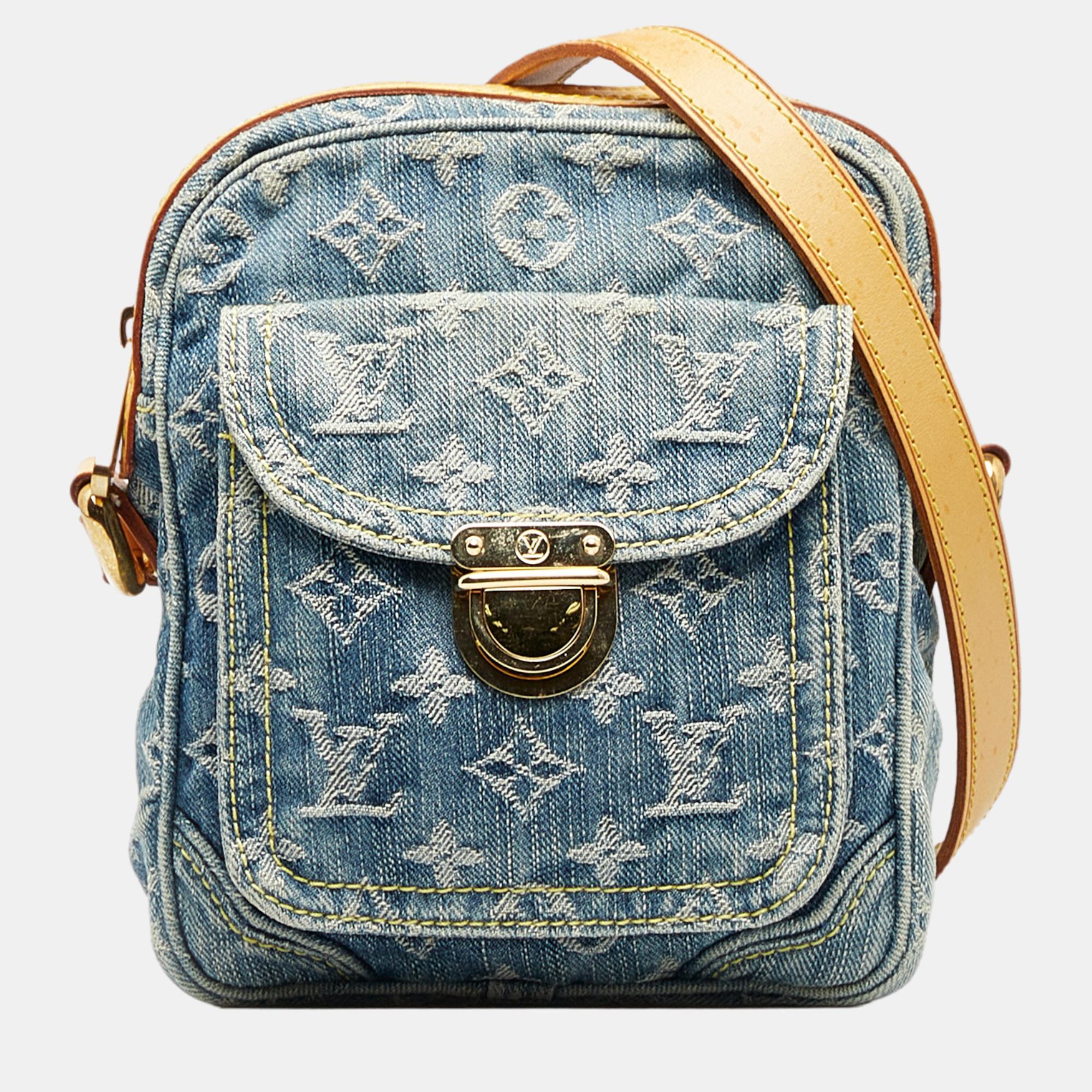 Louis Vuitton Blue Monogram Denim Camera Bag