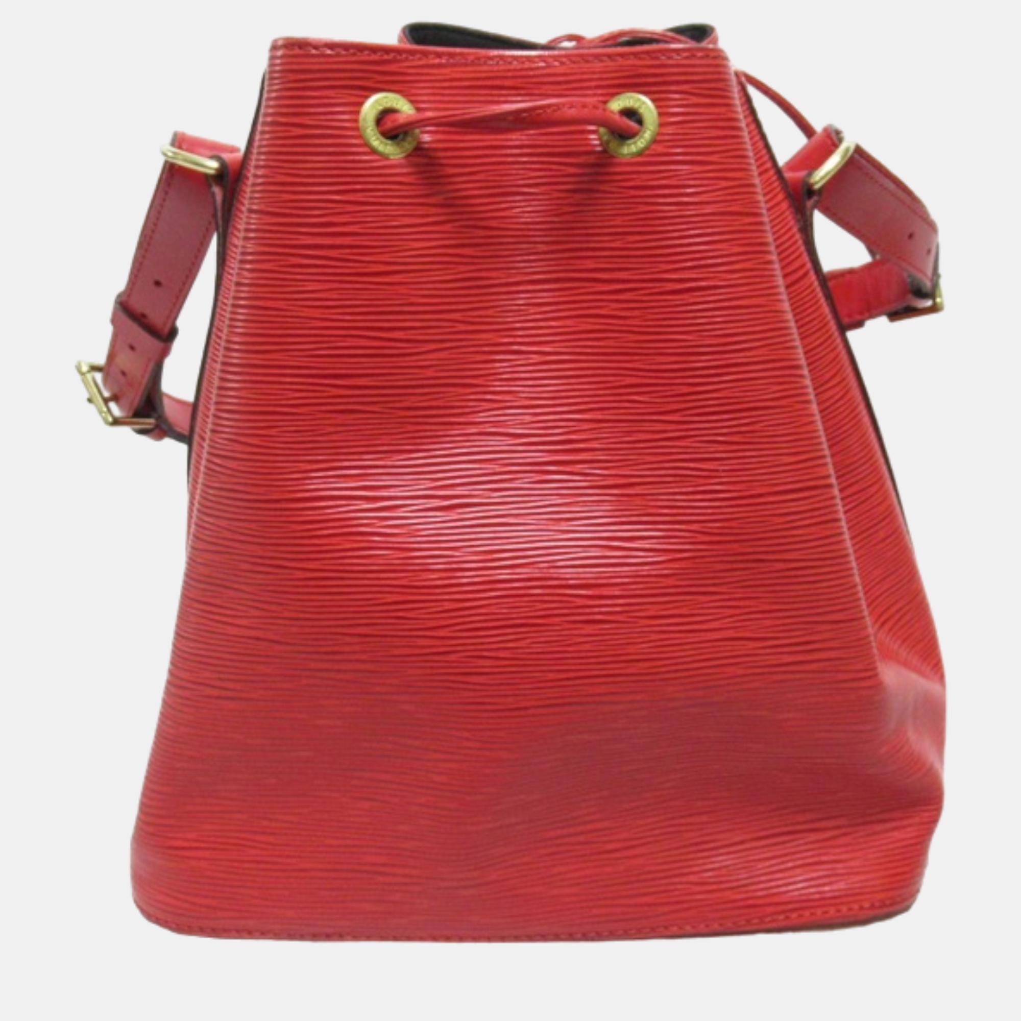 Louis Vuitton Red Leather Epi Petit Noe Crossbody Bag