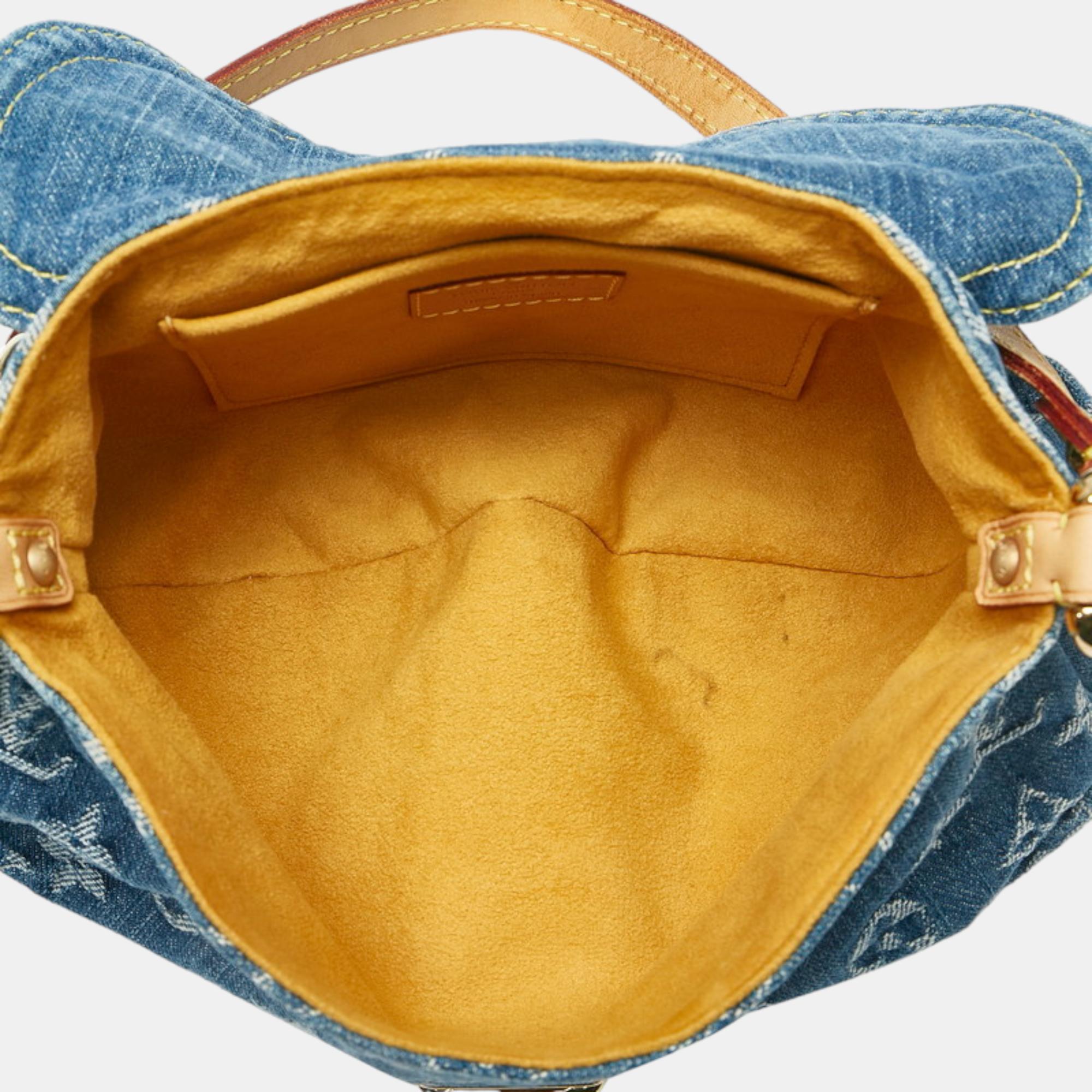 Louis Vuitton Blue Denim Monogram Denim Mini Pleaty Shoulder Bag
