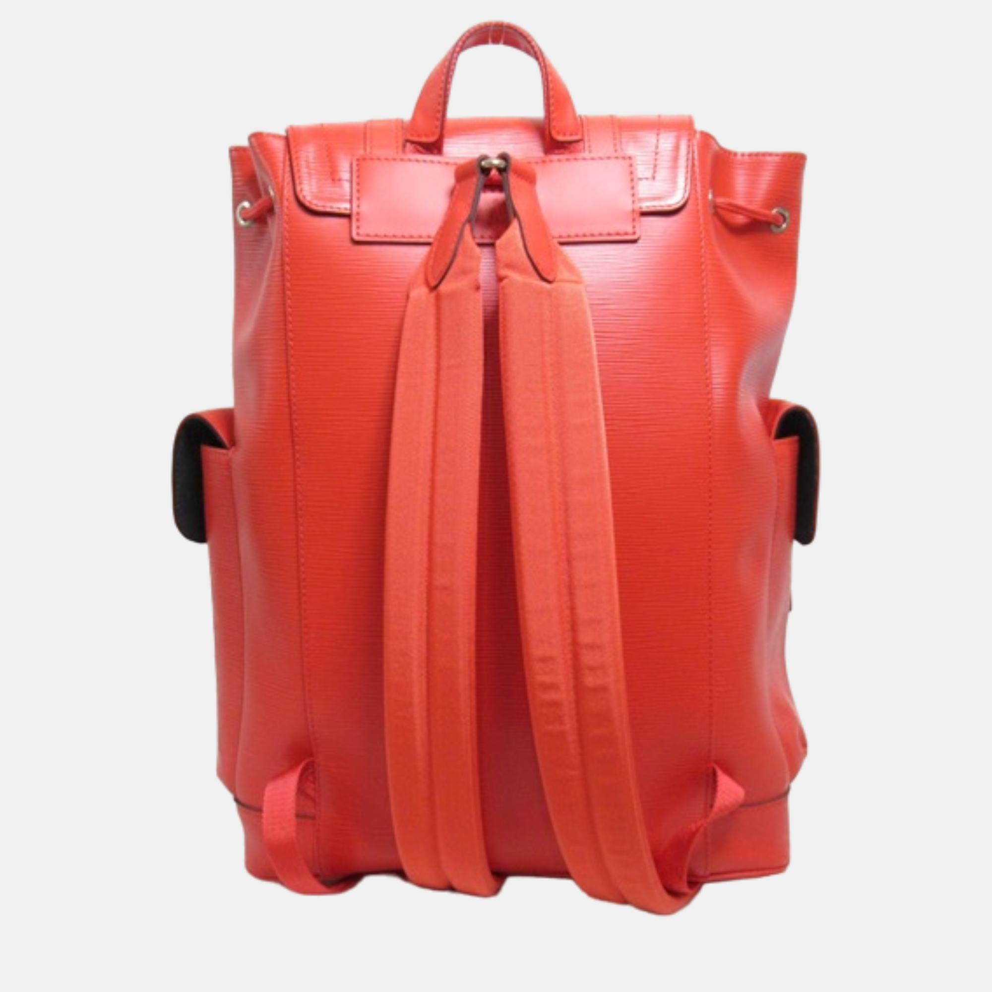 Louis Vuitton Red Leather Epi Supreme Backpack