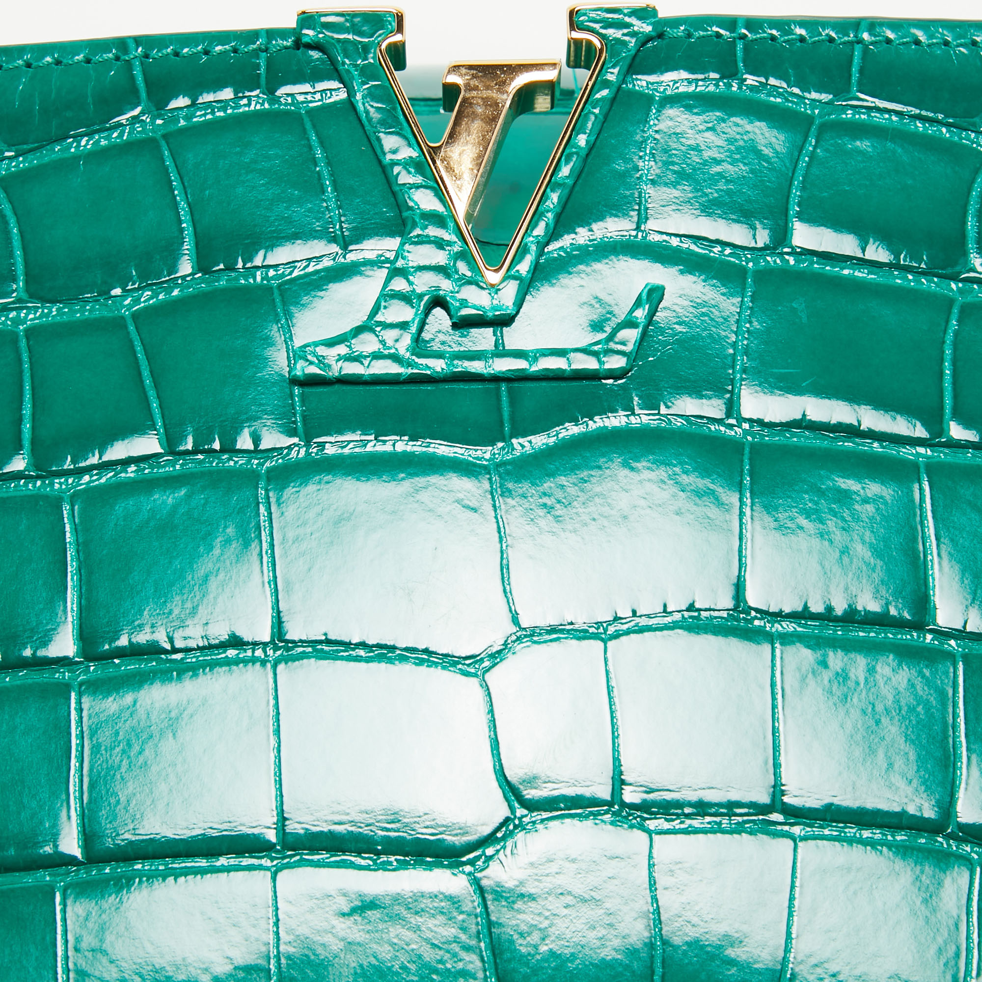 Louis Vuitton Emeraude Alligator Capucines BB Bag