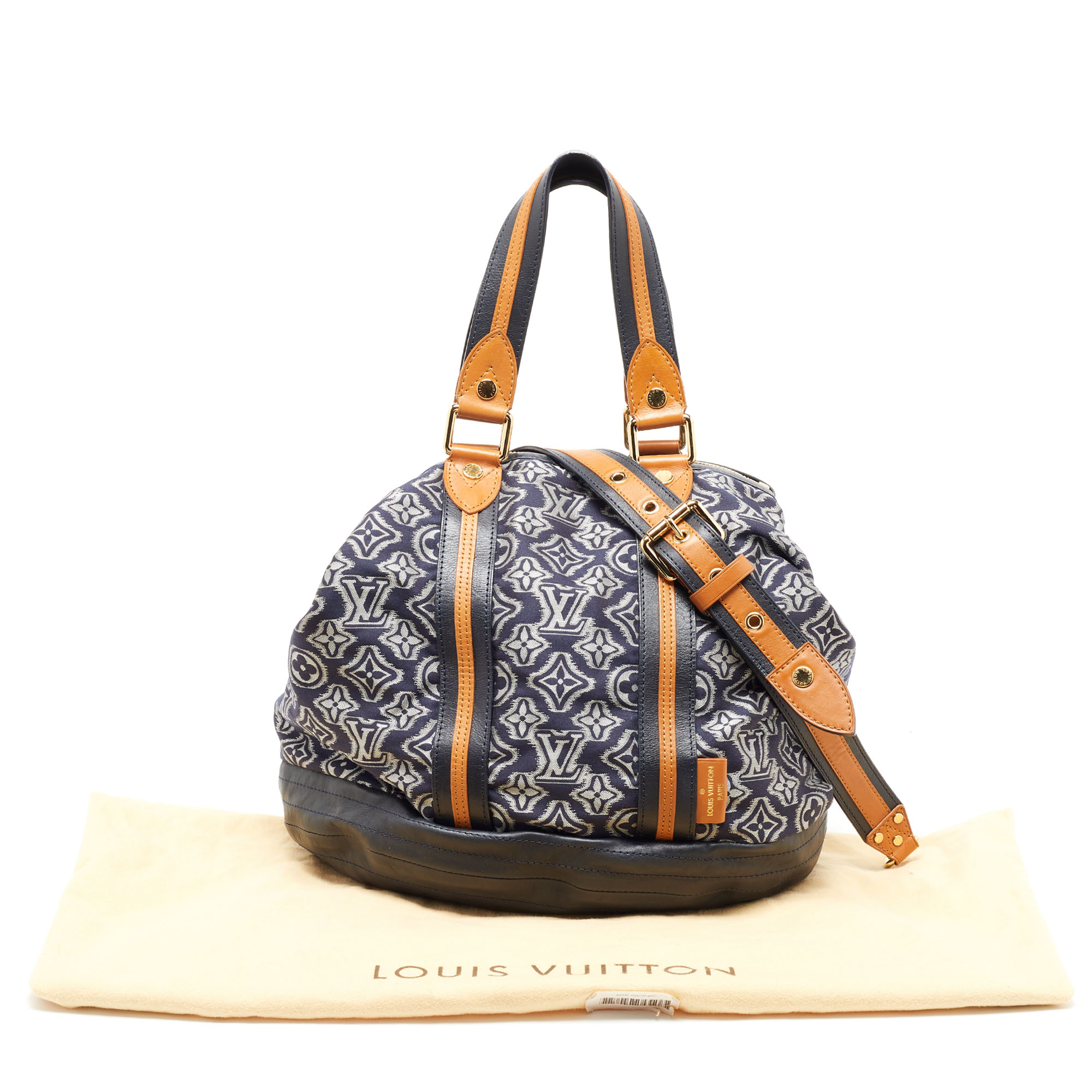 Louis Vuitton Blue Monogram Jacquard Fabric And Leather Limited Edition Aviator Bag
