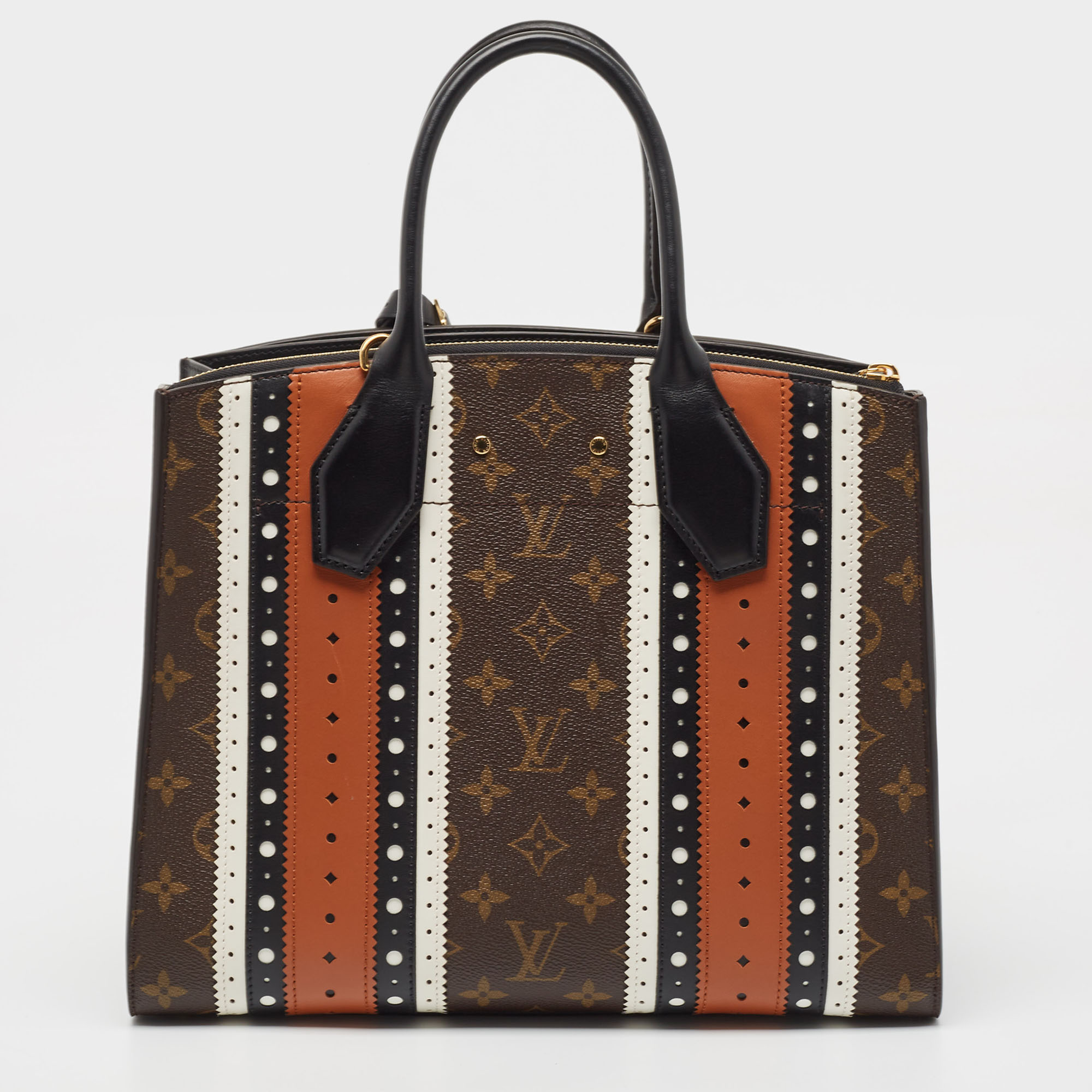 Louis Vuitton Multicolor/Monogram Canvas And Brogues Leather City Steamer MM Bag