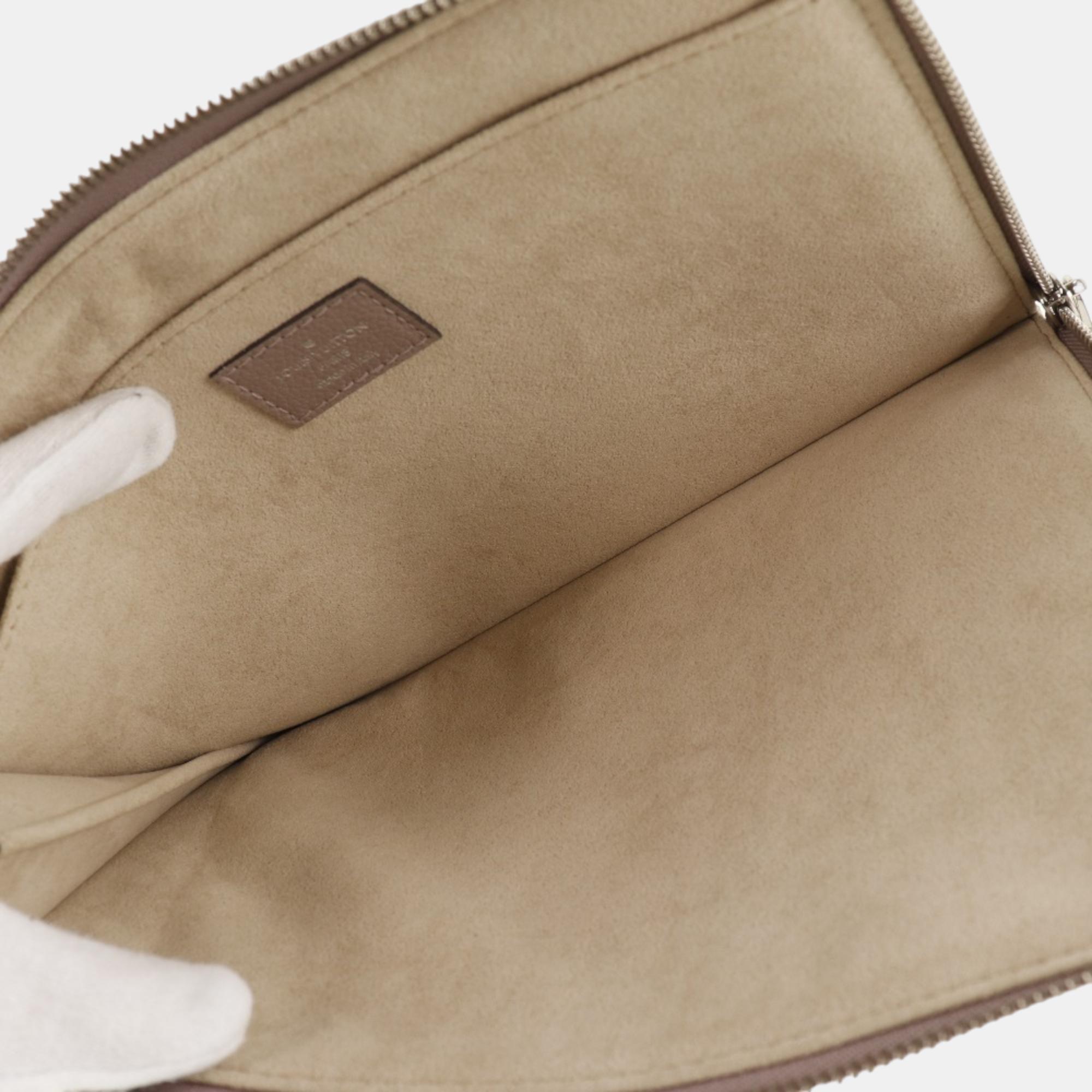 Louis Vuitton Brown Leather Taurillon  Pochette Jour Clutch Bag  Clutch Bag