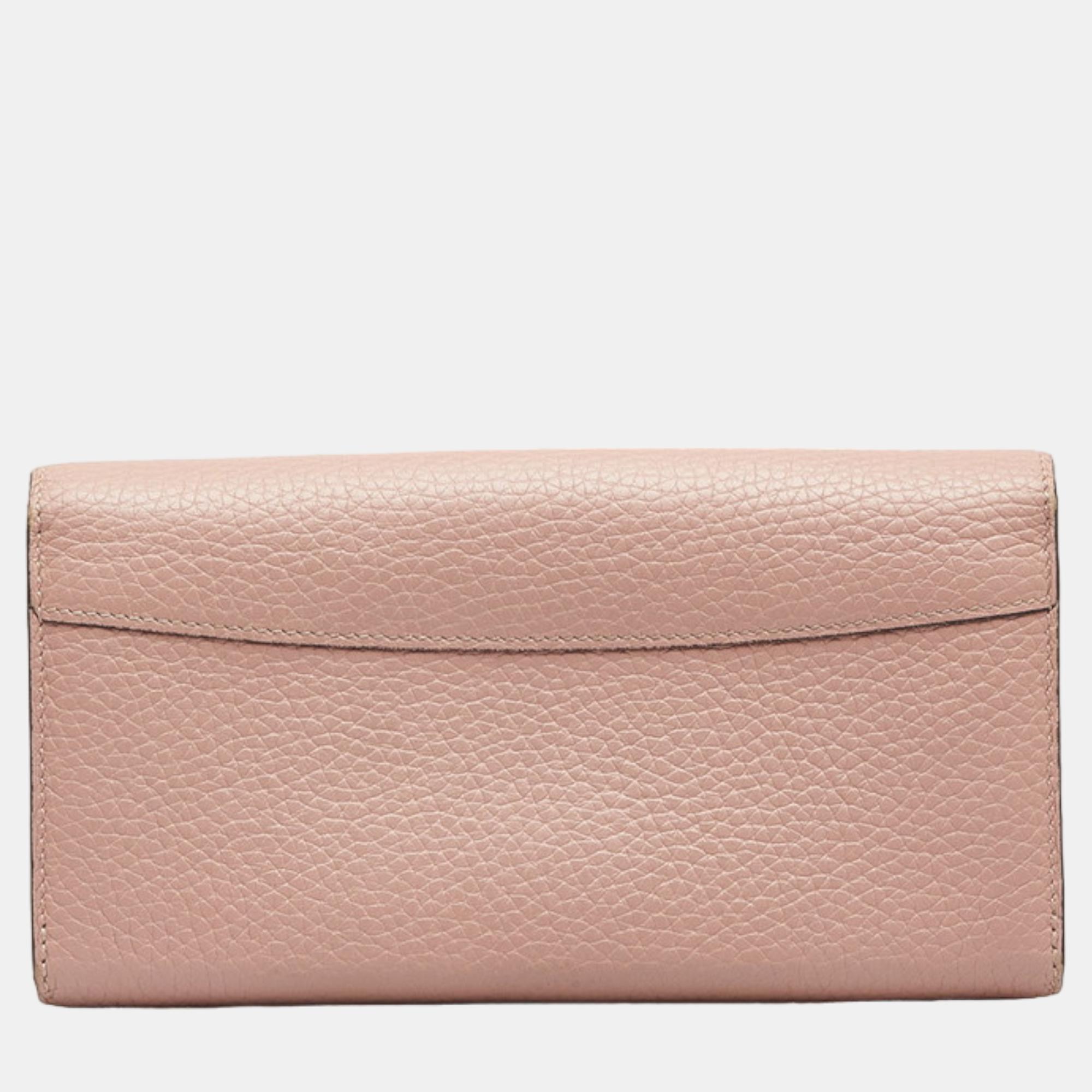 Louis Vuitton Pink Leather Taurillon Capucines Wallet  Long Wallet
