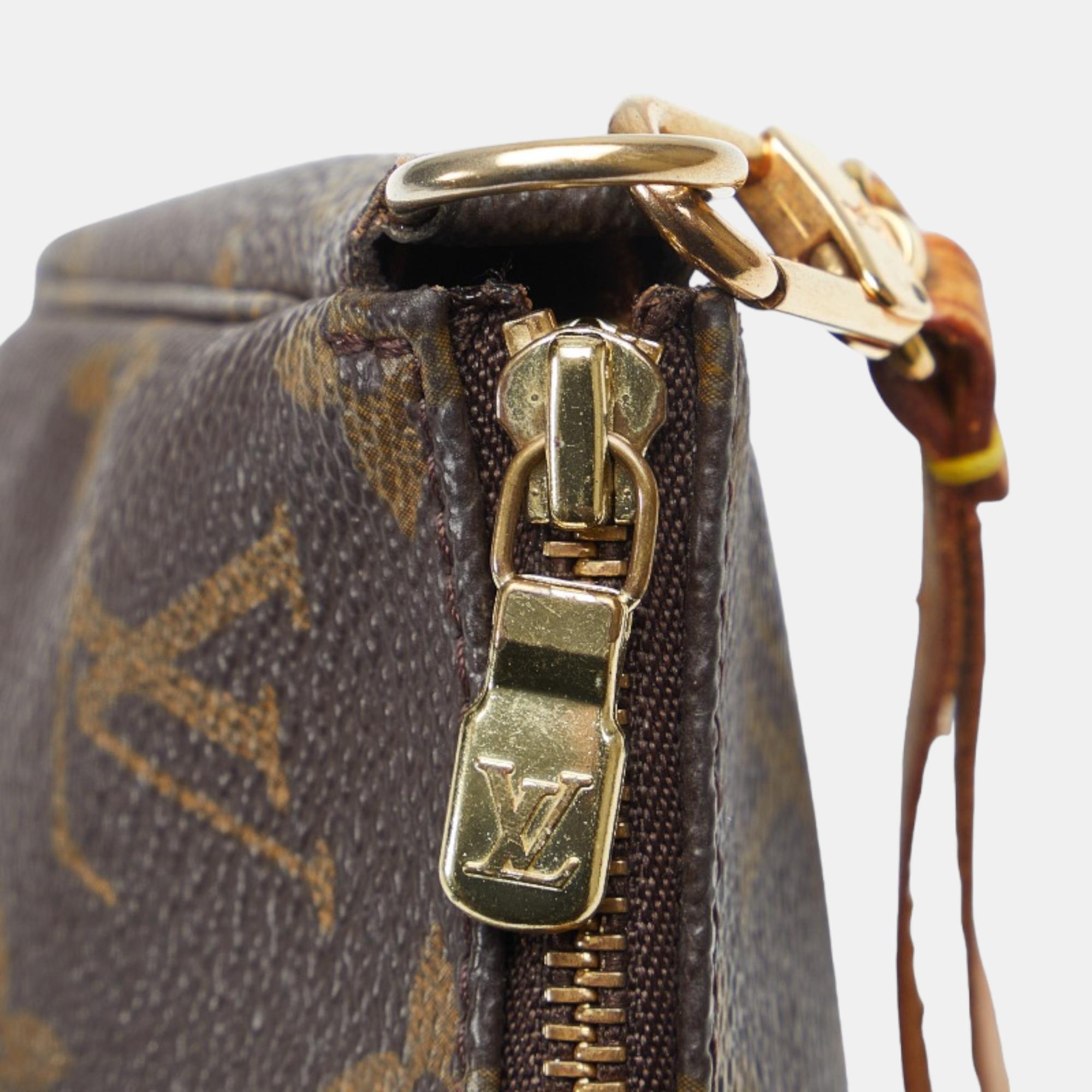 Louis Vuitton Brown Canvas Monogram Pochette Accessoires Shoulder Bag