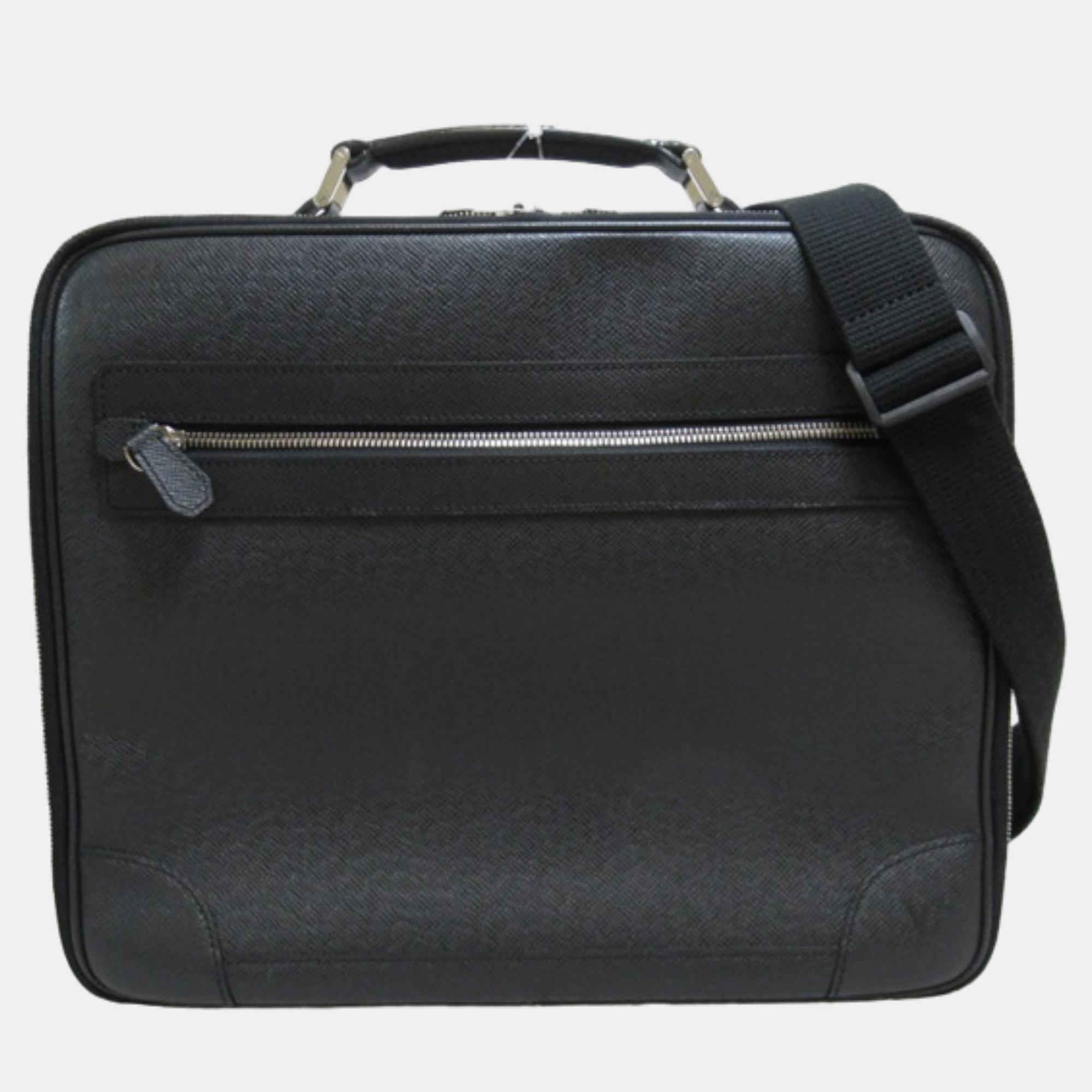 Louis Vuitton Black Leather Taiga Porte Ordinateur Odessa  Business Bag