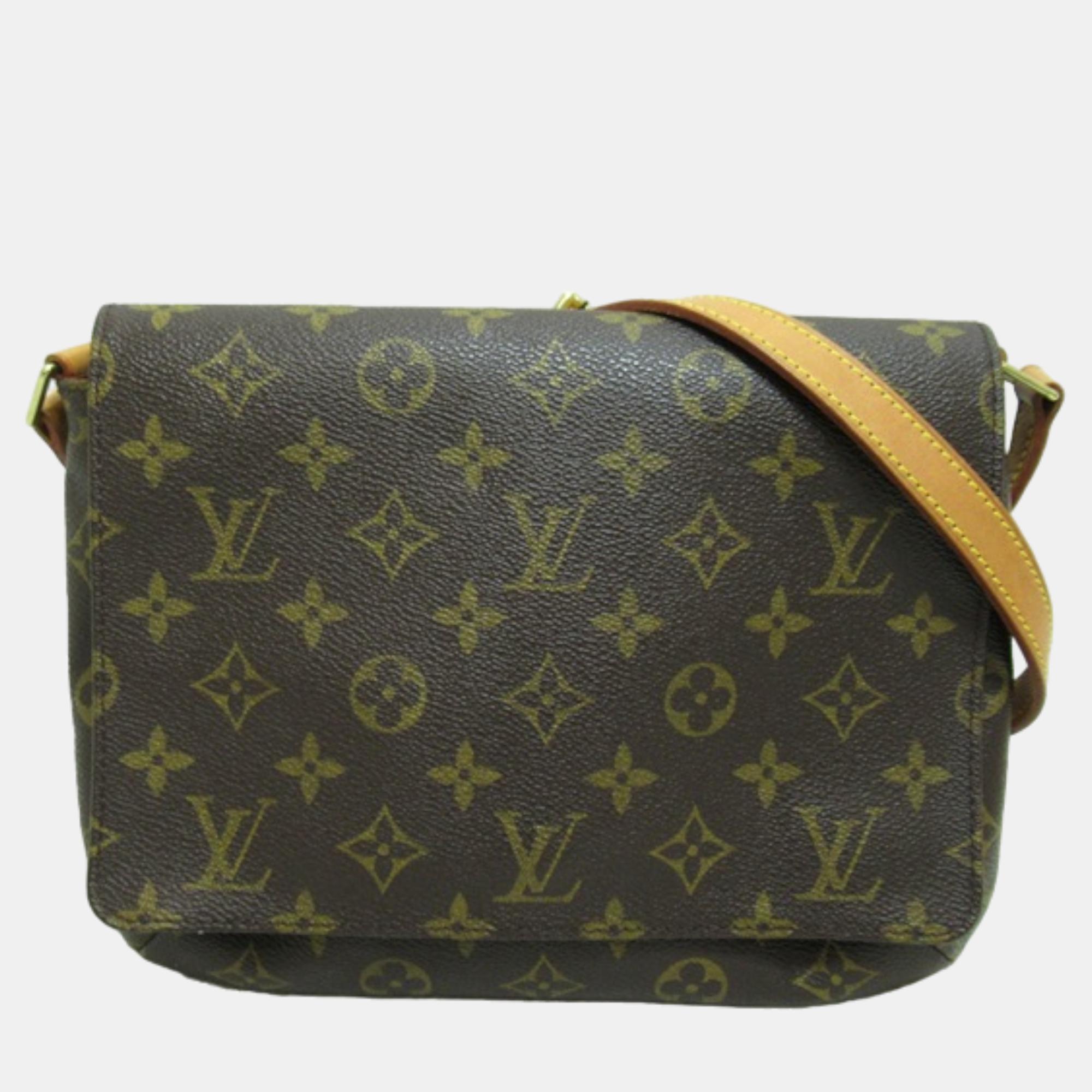 Louis Vuitton Brown Canvas Monogram Musette Tango Long Strap Crossbody Bag