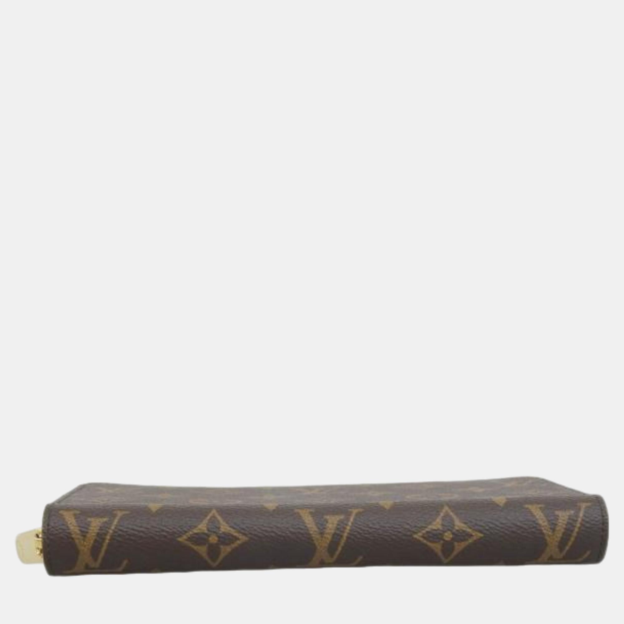 Louis Vuitton Brown Canvas Monogram Zippy Long Wallet