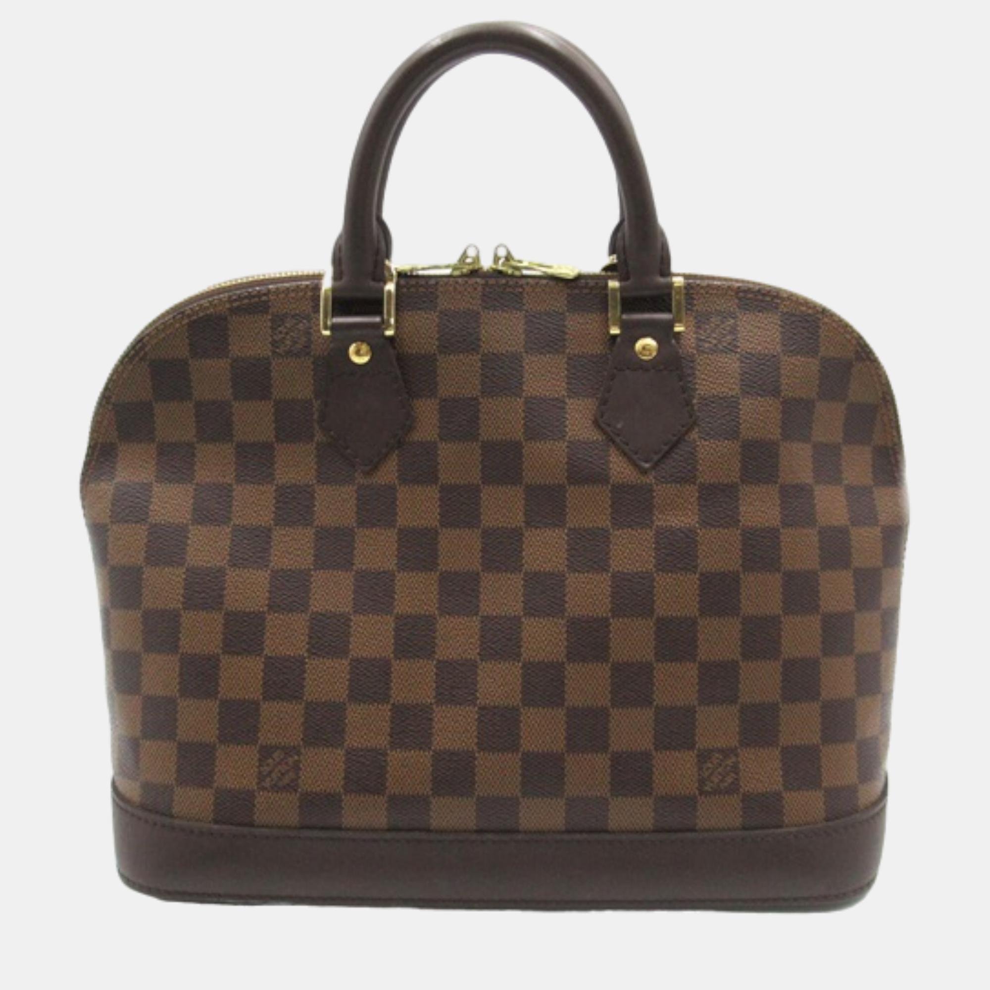 Louis Vuitton Brown Canvas Damier Ebene Alma PM Handbag