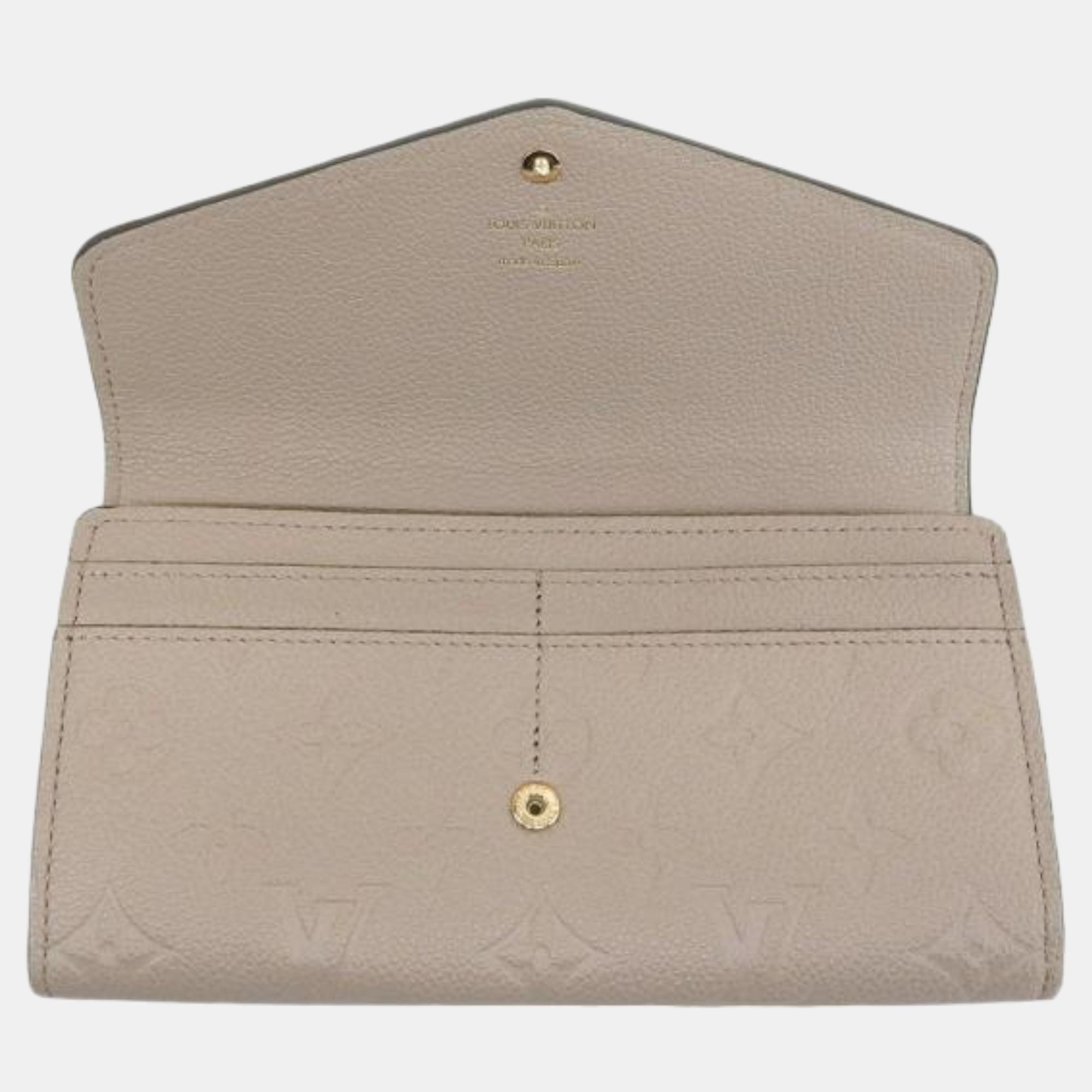 Louis Vuitton Brown Leather Monogram Empreinte Sarah Wallet  Long Wallet