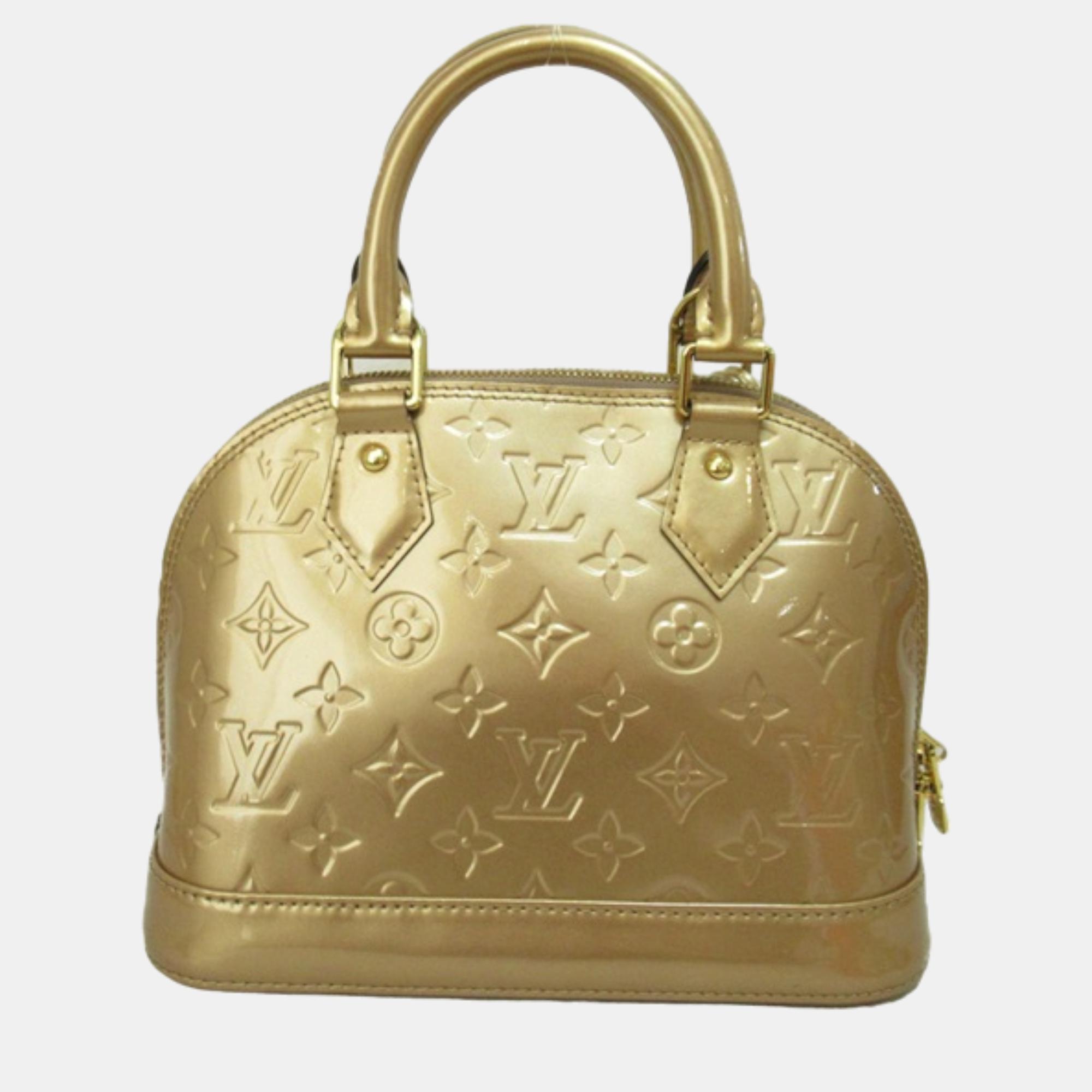 Louis Vuitton Gold Monogram Vernis Alma BB Handbag