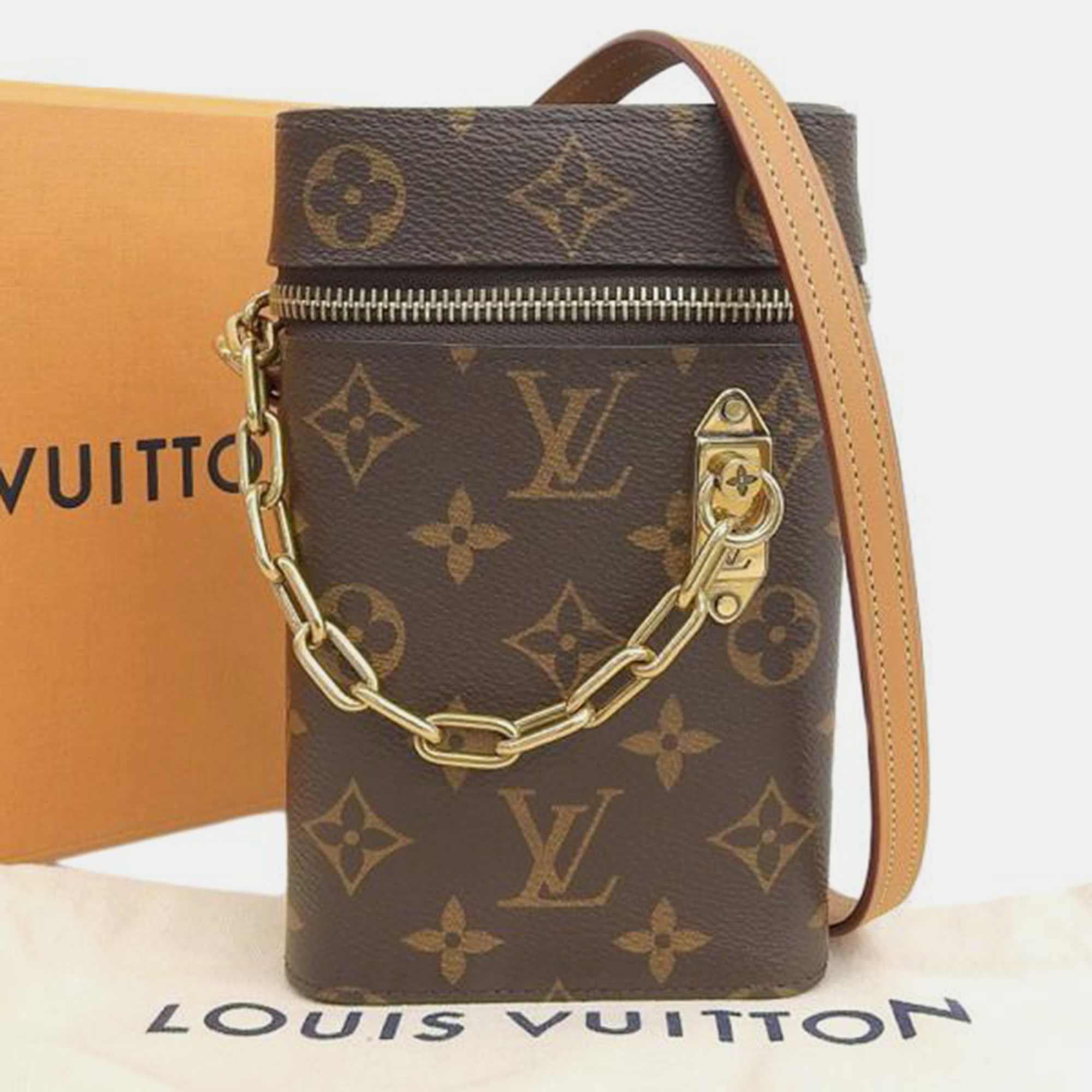 Louis Vuitton Brown Monogram Canvas Phone Box Shoulder Bag