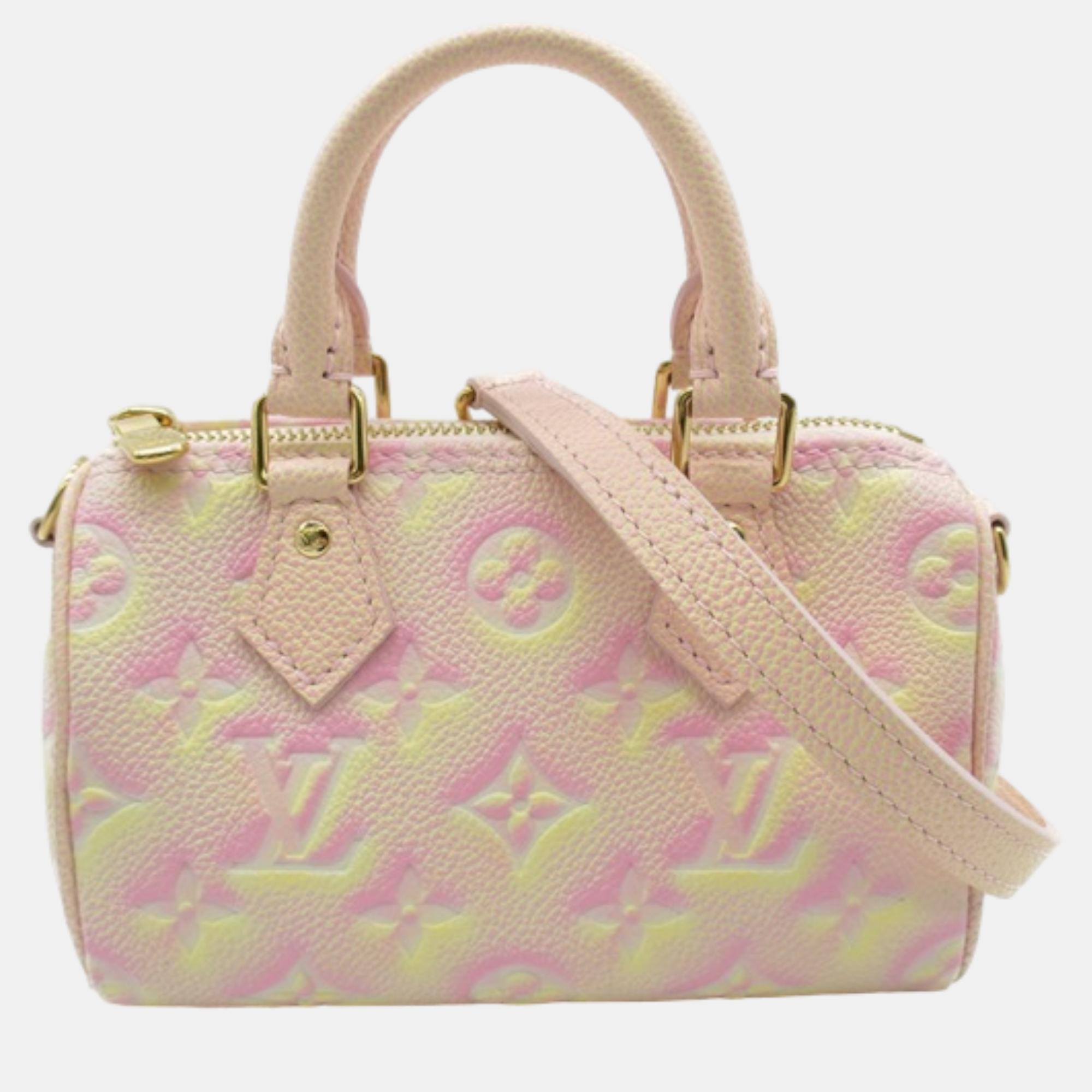 Louis Vuitton Pink Leather Monogram Empreinte Nano Speedy Handbag