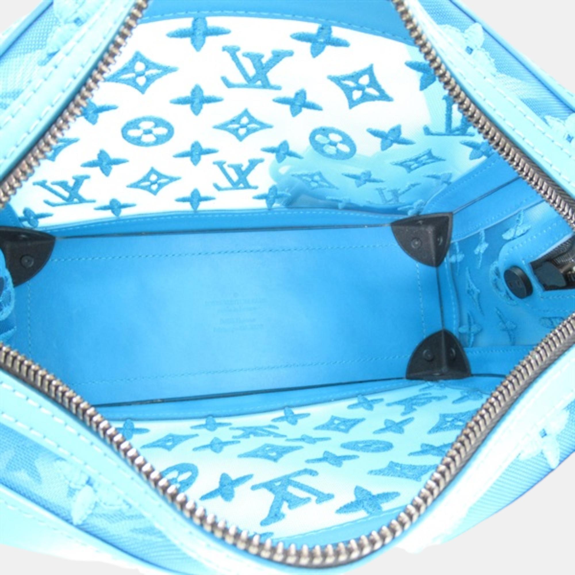 Louis Vuitton Blue Leather Monogram Mesh Soft Trunk Messenger Crossbody Bag