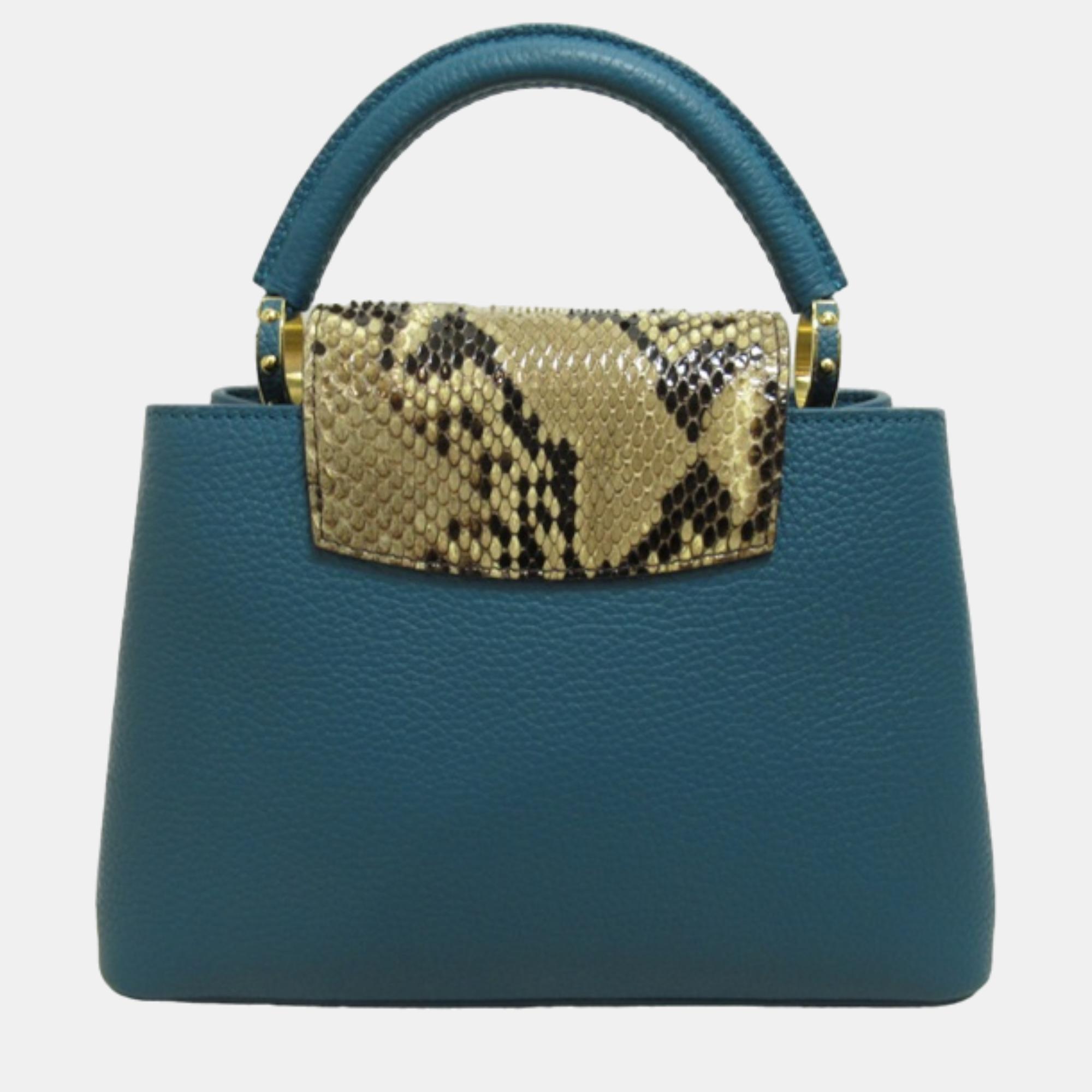 Louis Vuitton Blue Leather Leather Capucines BB Handbag