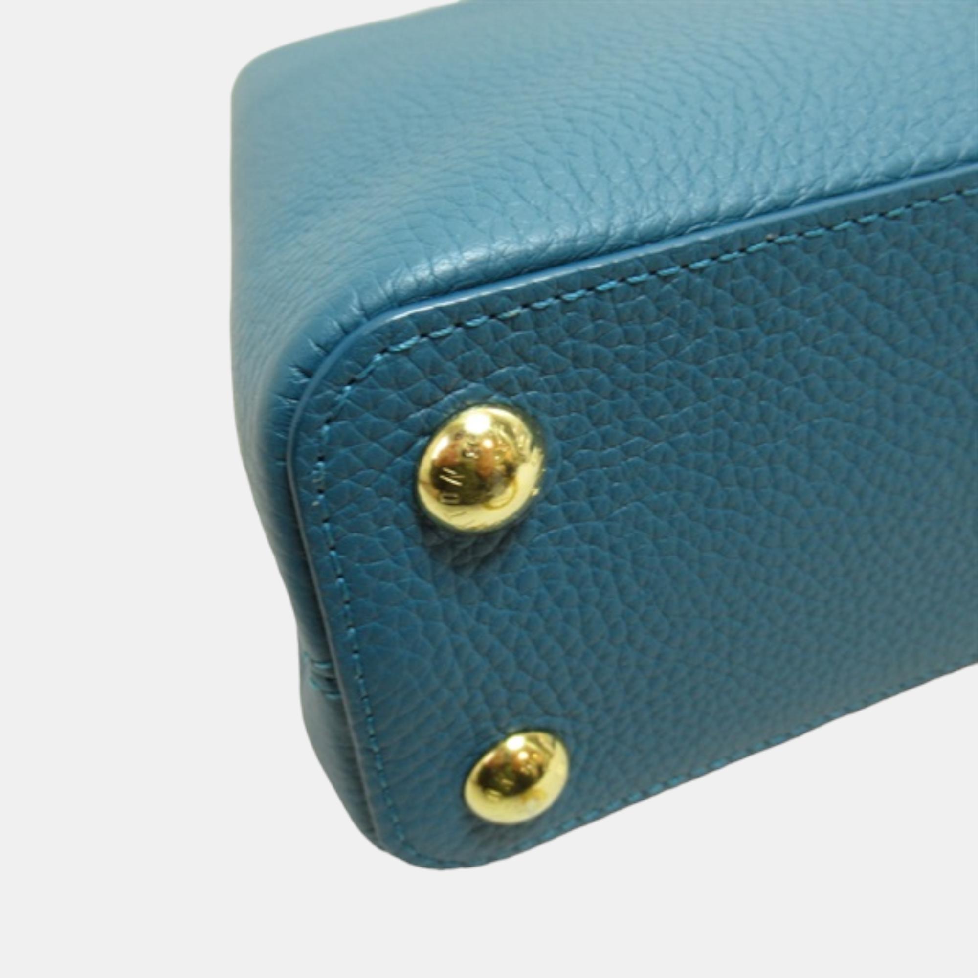 Louis Vuitton Blue Leather Leather Capucines BB Handbag