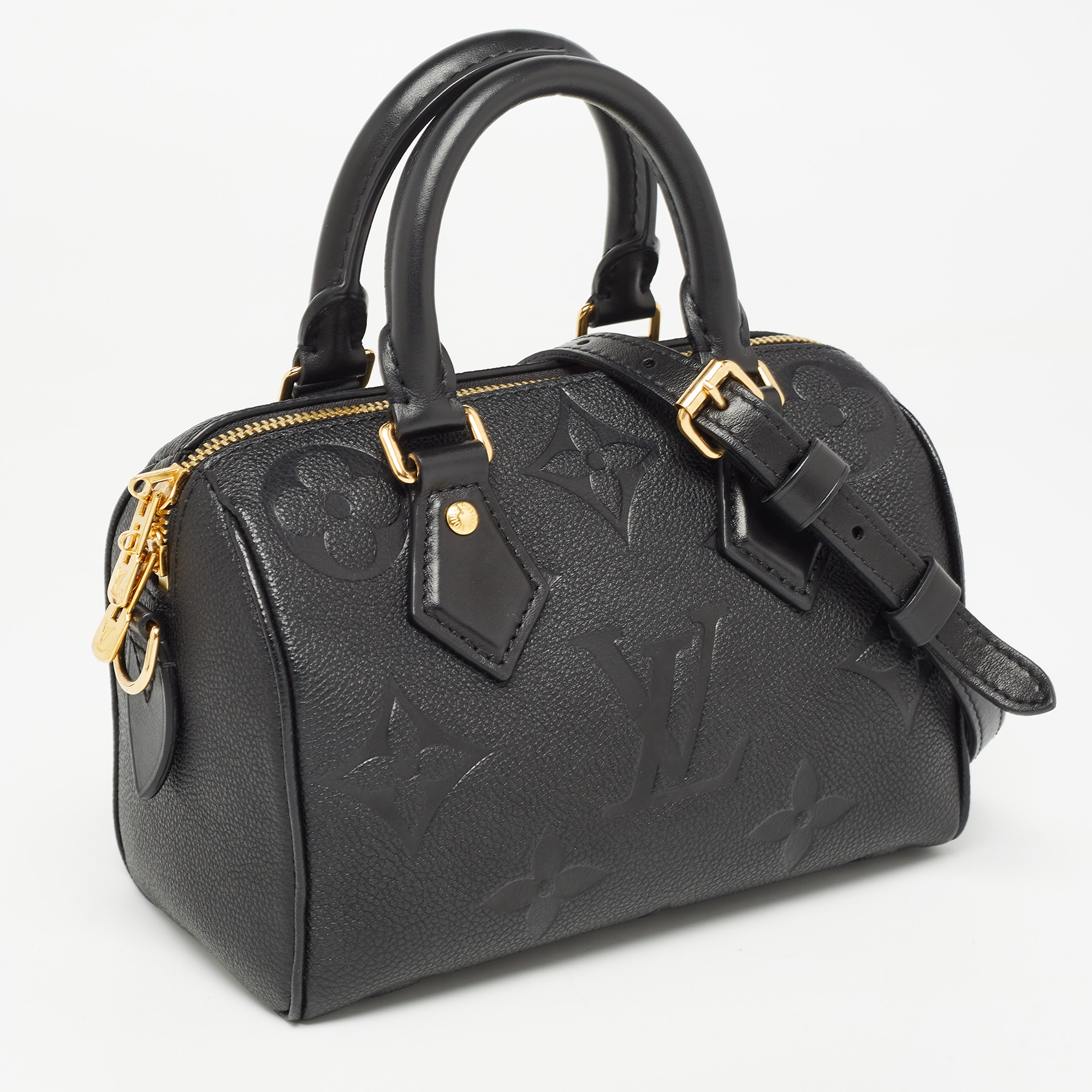 Louis Vuitton Black Empreinte Monogram Leather Speedy Bandouliere 20 Bag