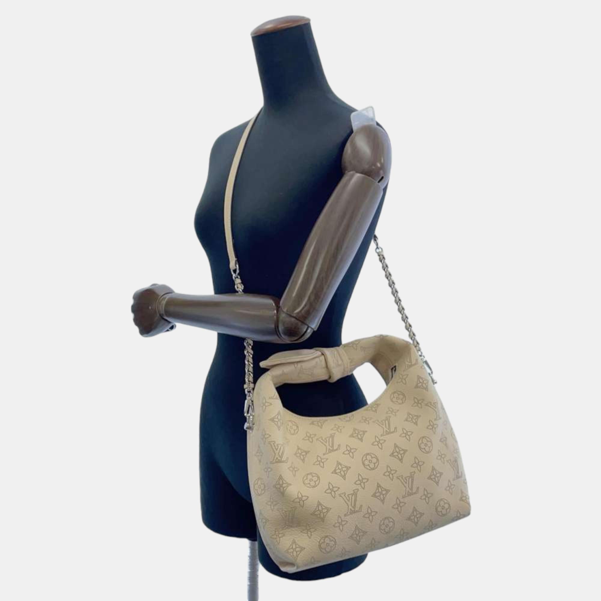 Louis Vuitton Beige Monogram Mahina Leather Why Knot PM Shoulder Bag
