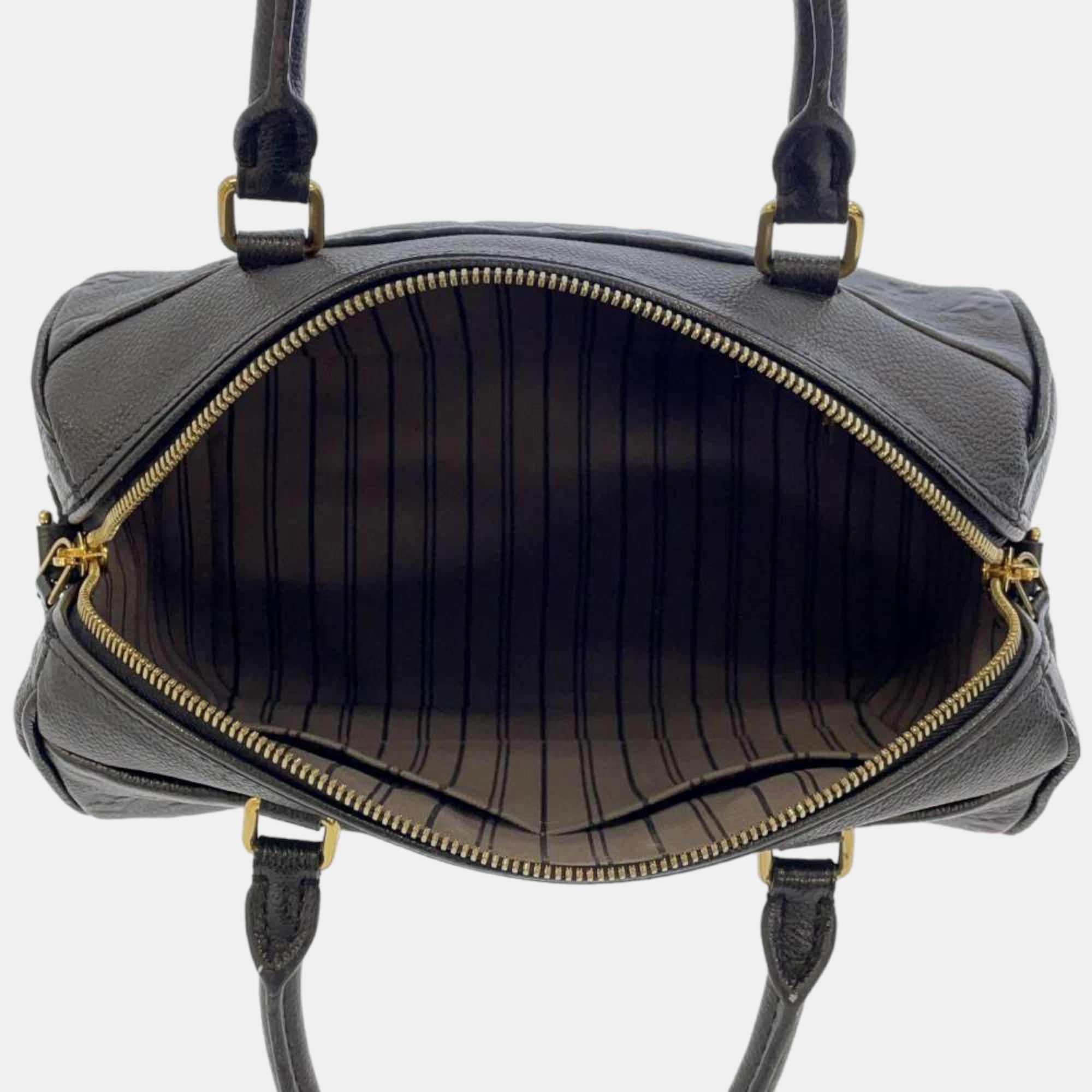 Louis Vuitton Black Monogram Empreinte Leather Speedy Bandouliere 25