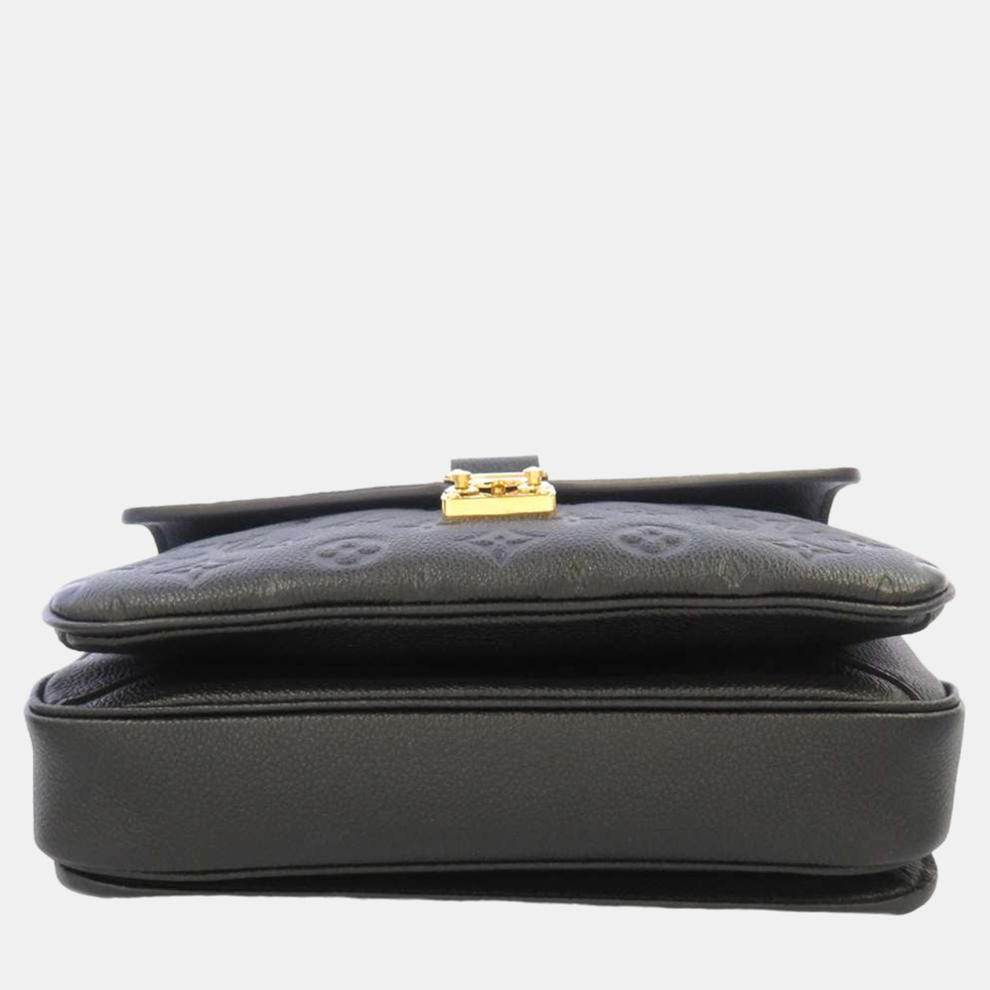 Louis Vuitton Black Monogram Empreinte Leather Pochette Metis MM Shoulder Bag
