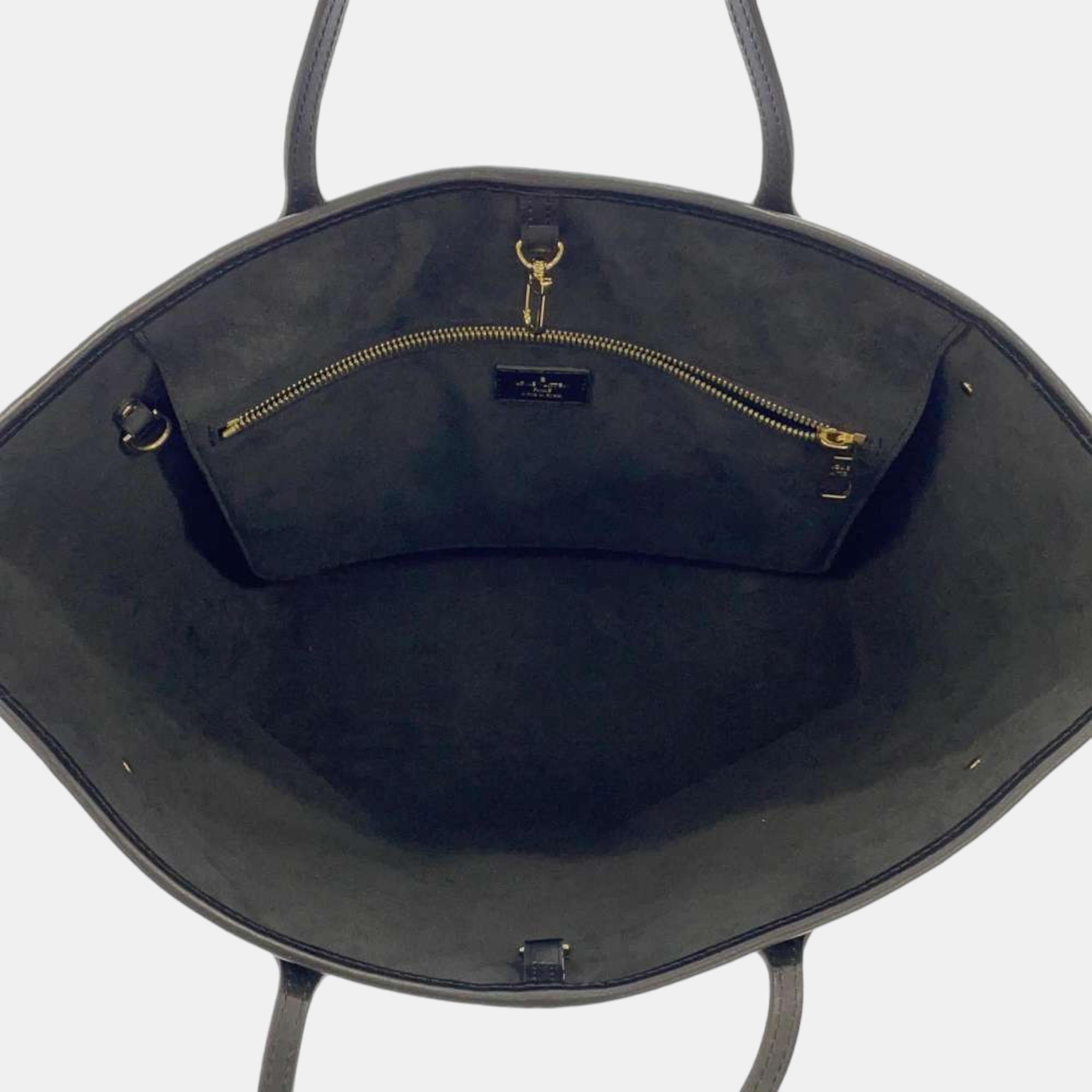 Louis Vuitton Black Leather Monogram Empreinte Broderies Neverfull MM Tote Bag
