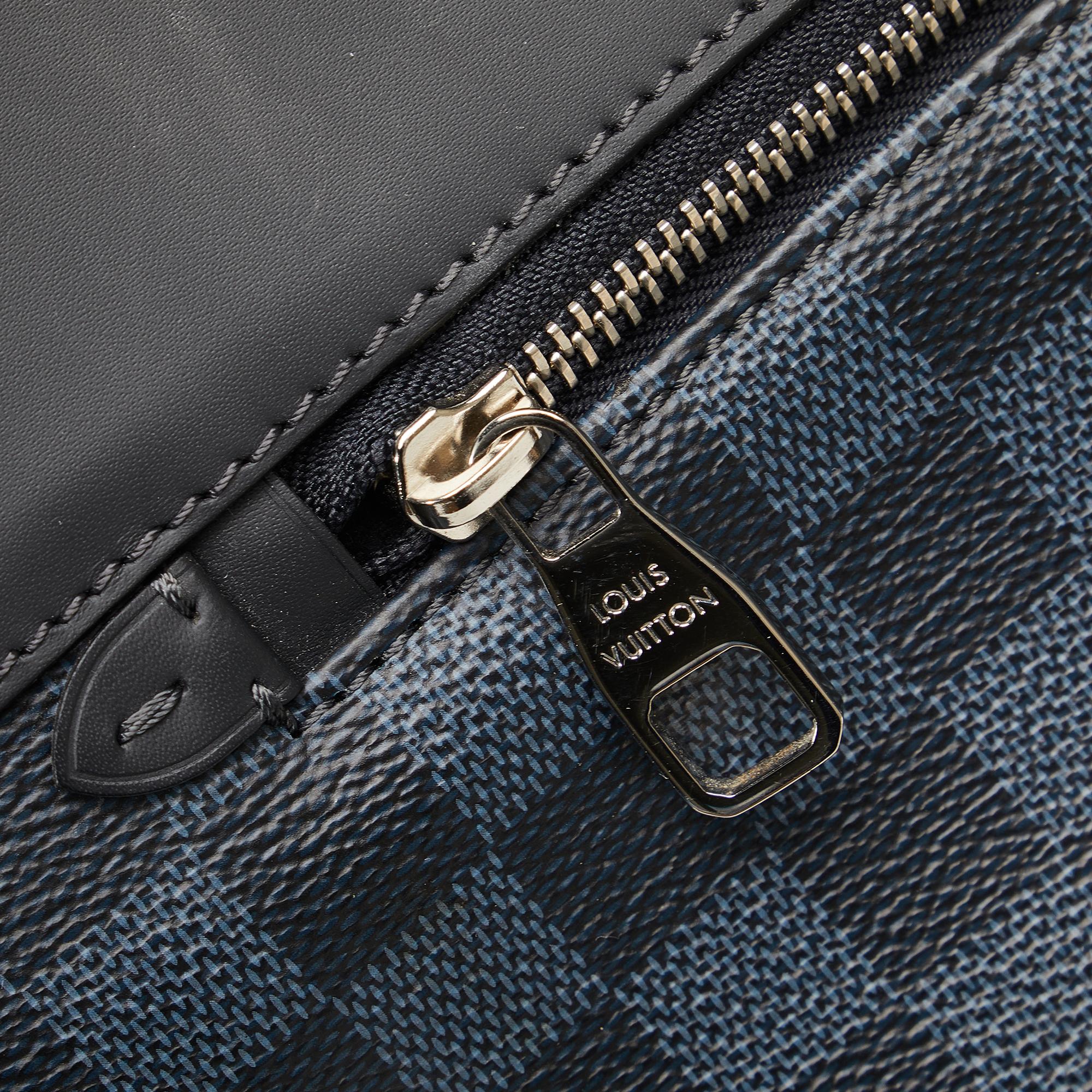 Louis Vuitton Black Damier Cobalt Newport Tote