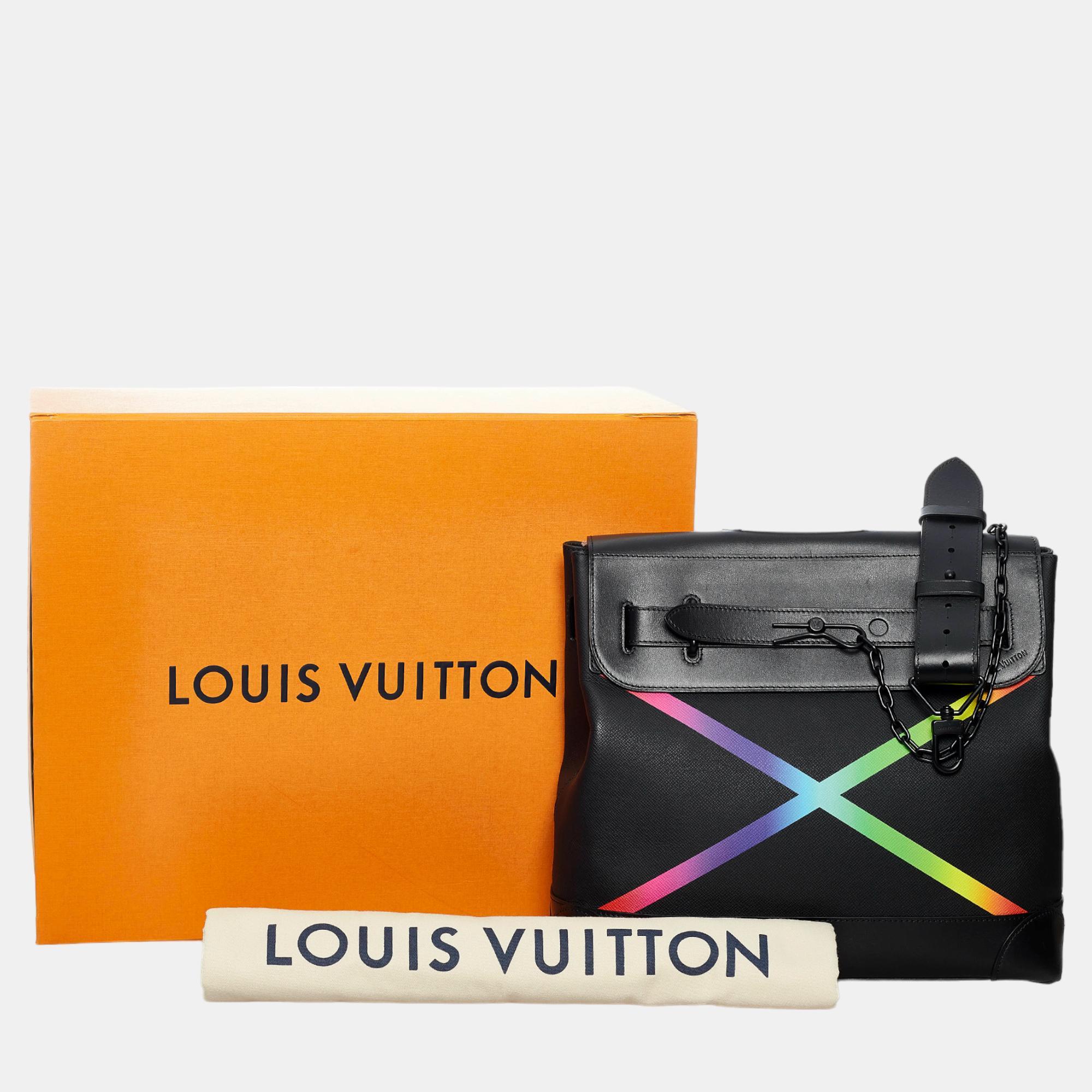 Louis Vuitton Black Taiga Rainbow Steamer PM