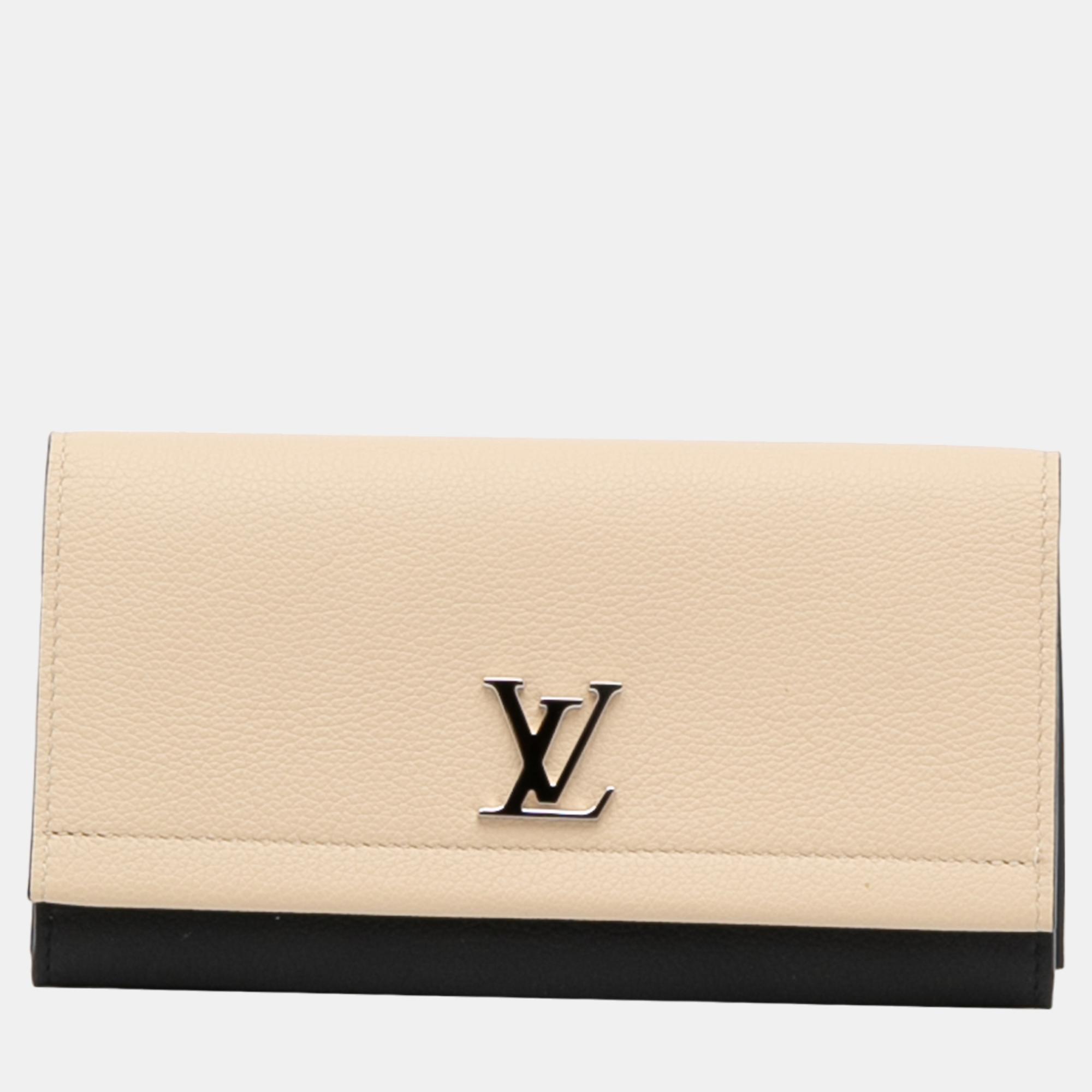 Louis Vuitton Beige/Black  Lockme II Wallet