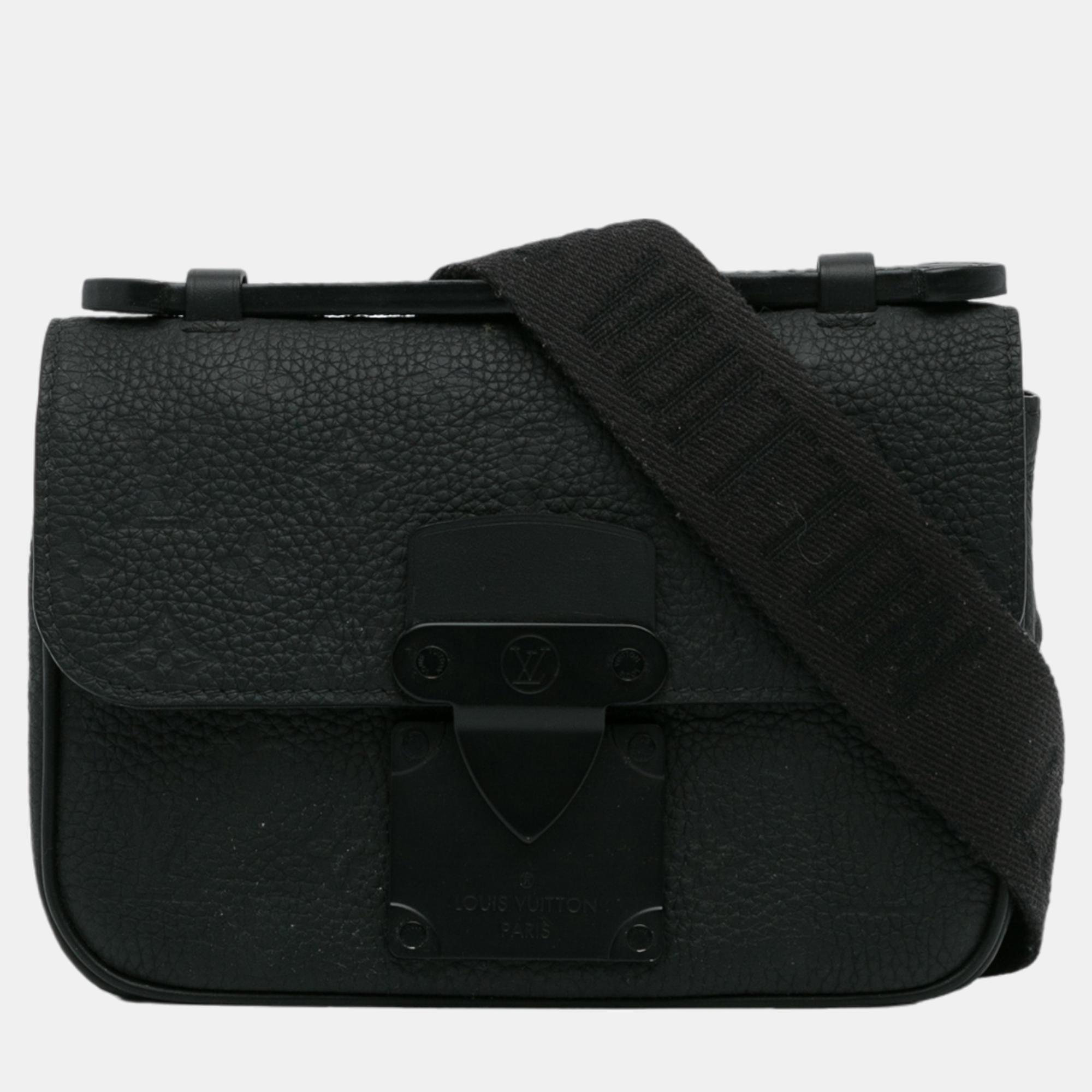 Louis Vuitton Black Taurillon S Lock Sling Bag