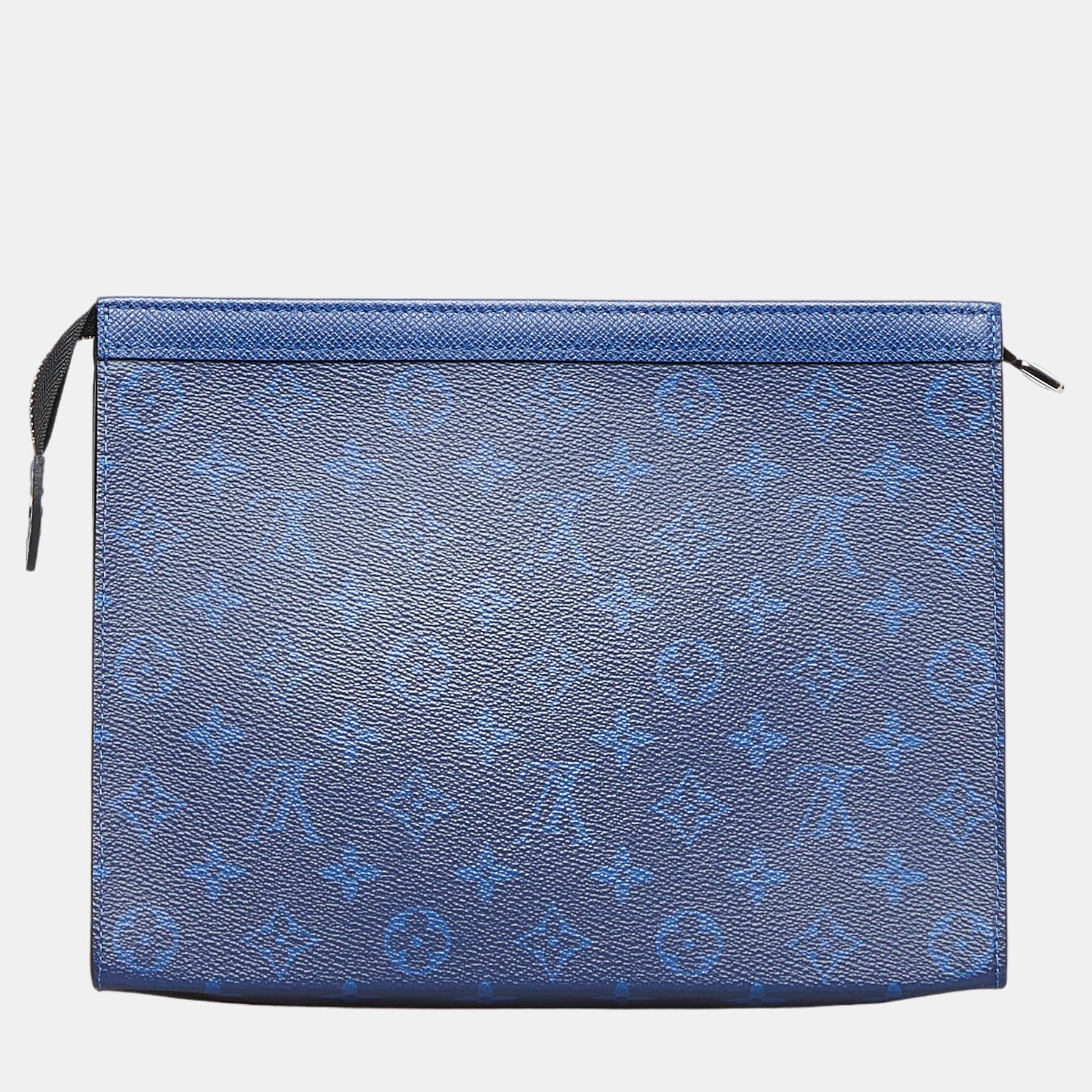 Louis Vuitton Blue Monogram Taigarama Pochette Voyage MM
