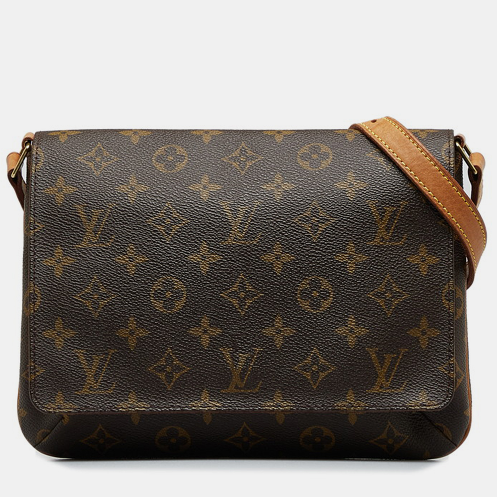 Louis Vuitton Brown Coated Canvas, Leather  Musette Tango Shoulder Bags