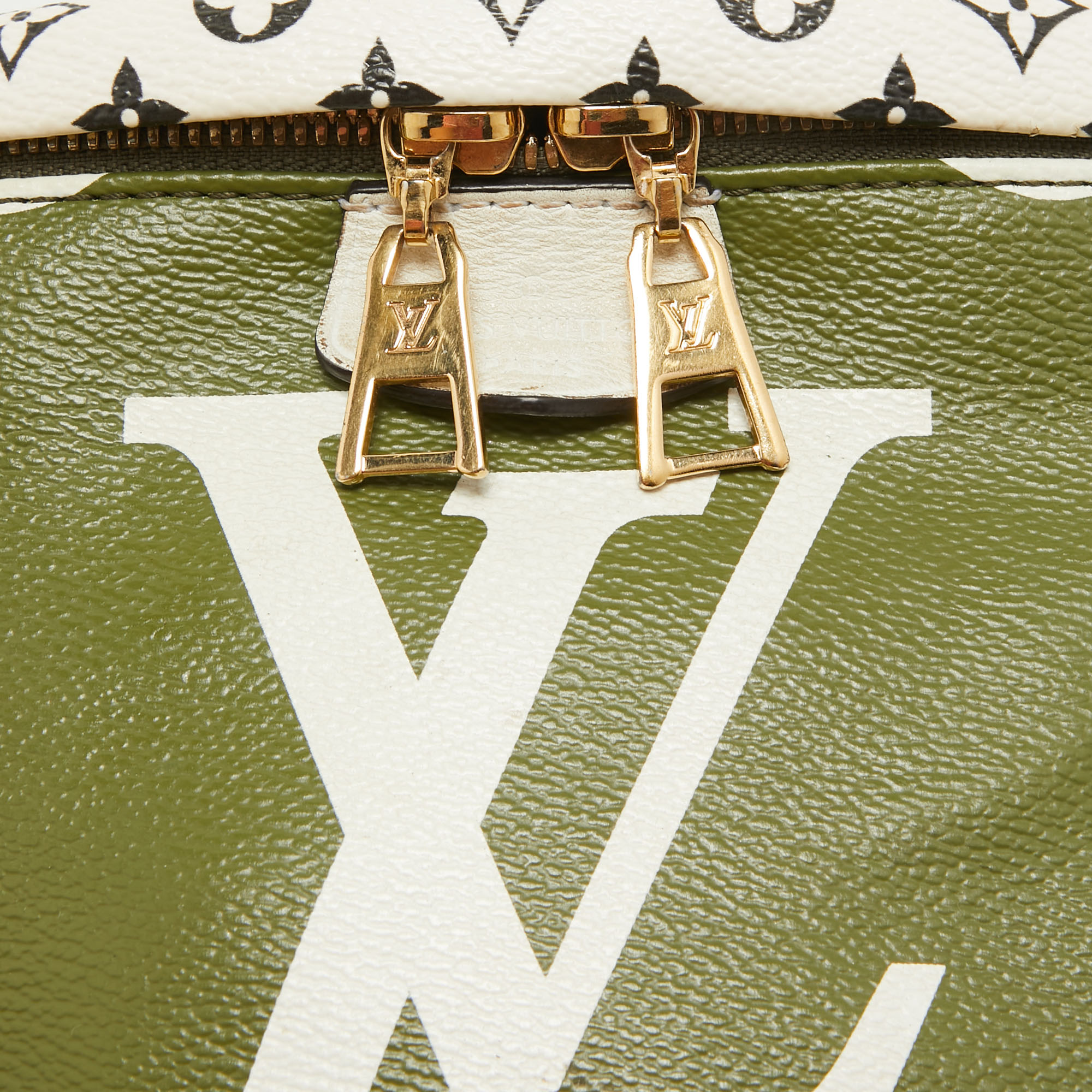 Louis Vuitton Khaki Green/Beige And White Monogram Giant Canvas Bum Bag