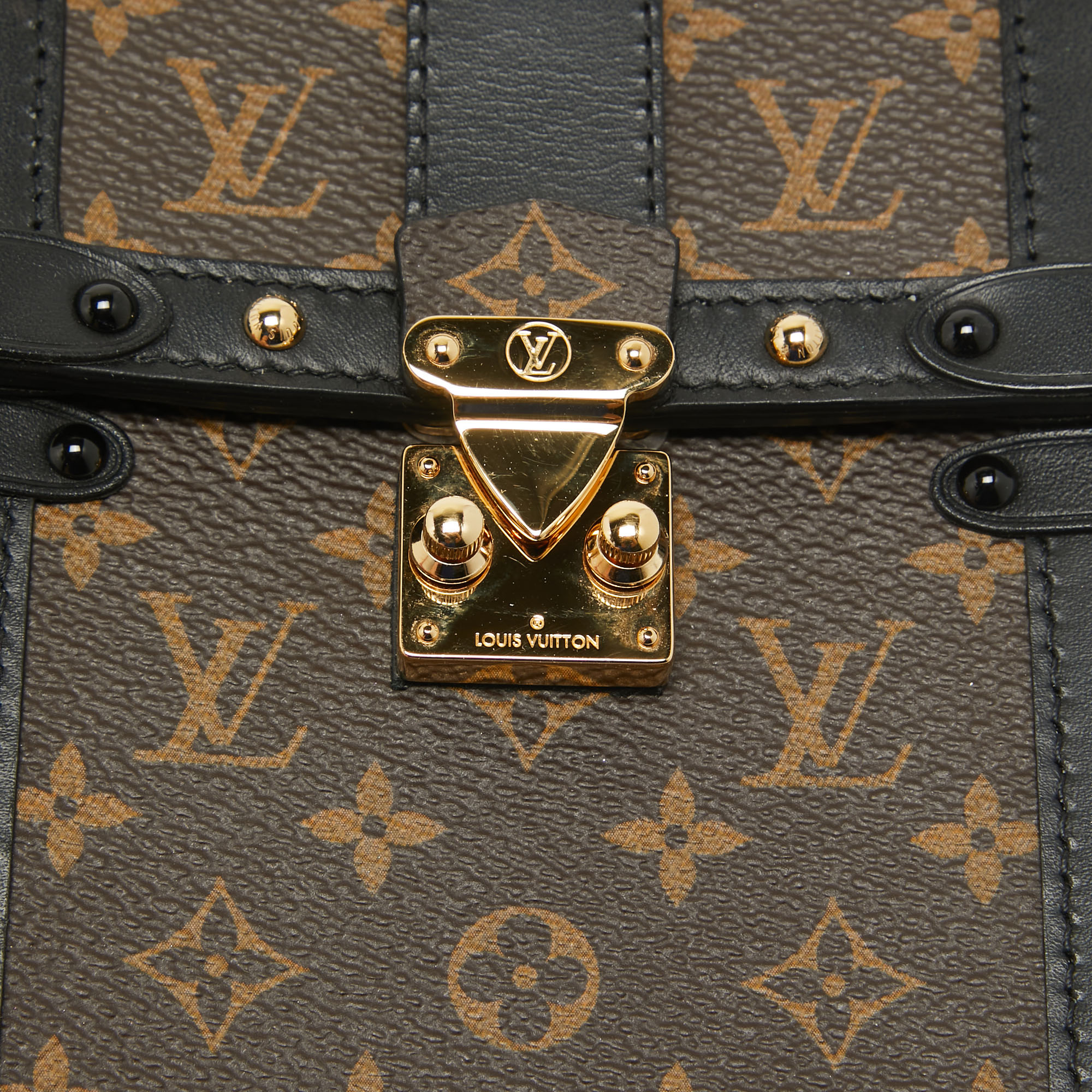 Louis Vuitton Monogram Canvas And Leather Vertical Trunk Pochette