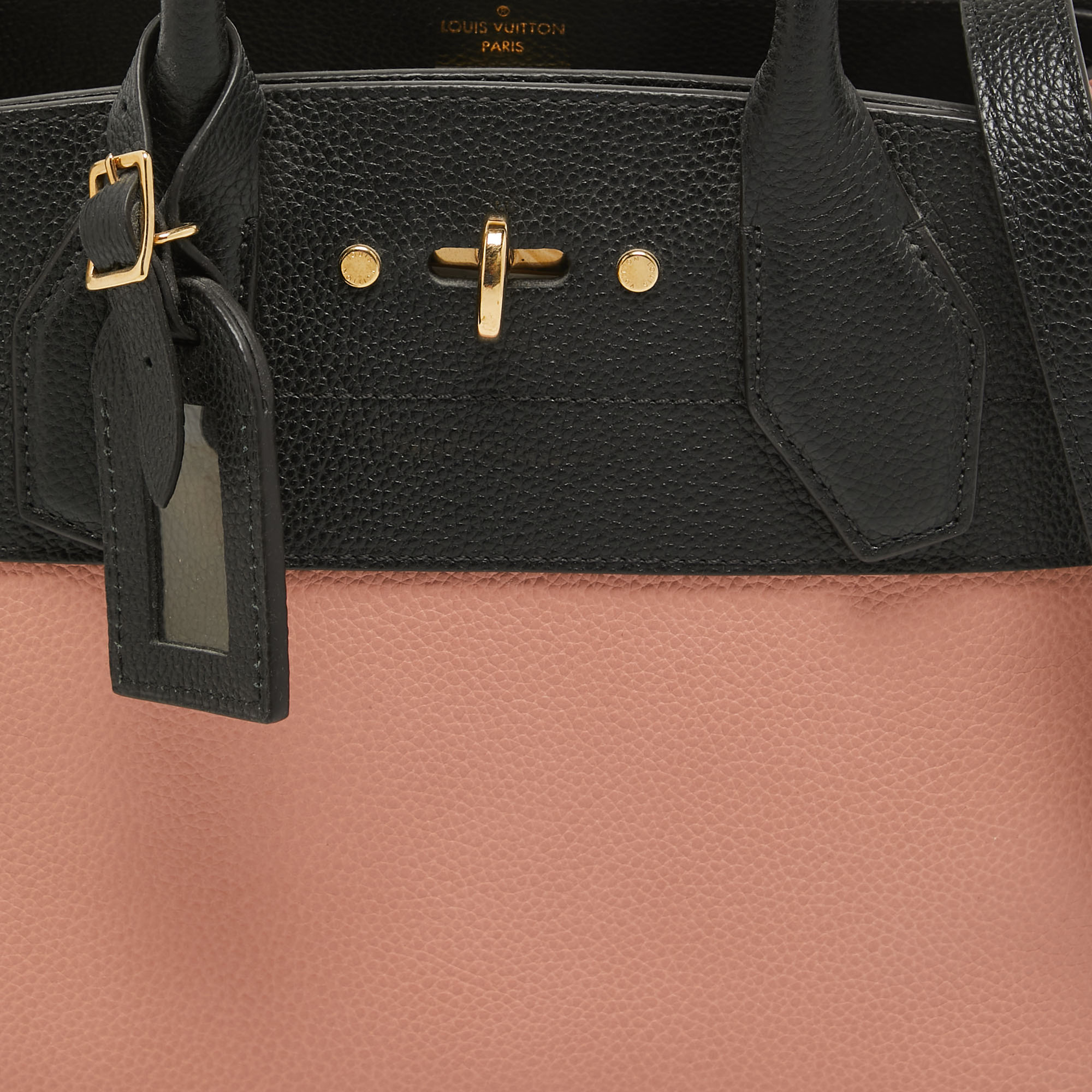 Louis Vuitton Pink/Black Leather City Steamer PM Bag