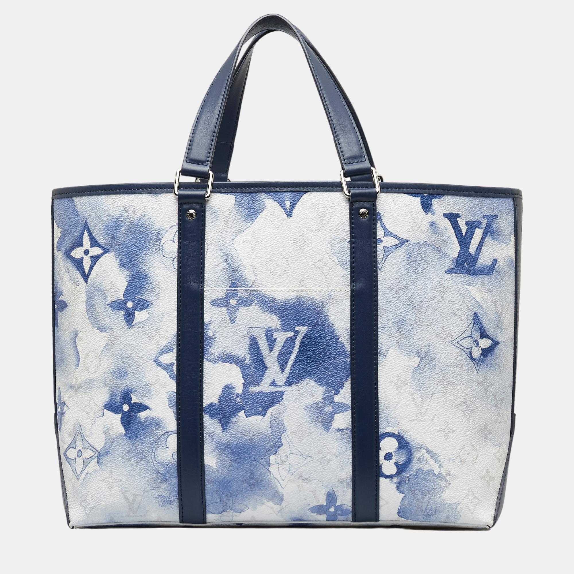 Louis Vuitton White/Blue Monogram Watercolor Weekend Tote PM