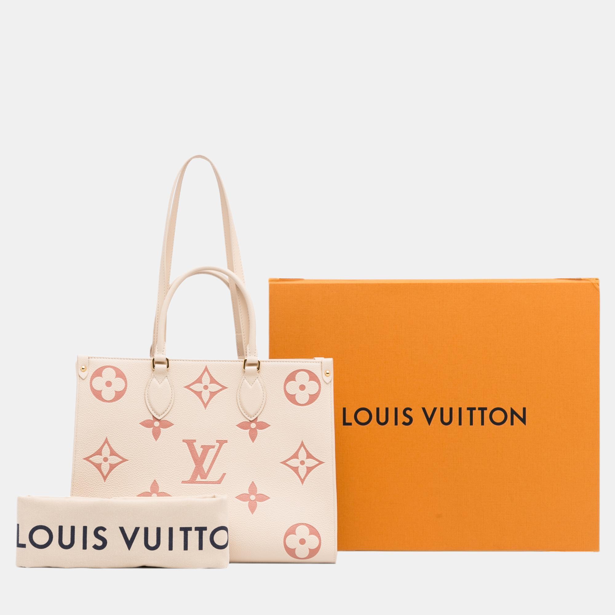 Louis Vuitton Beige/Pink Monogram Bicolor Giant Empreinte OnTheGo MM