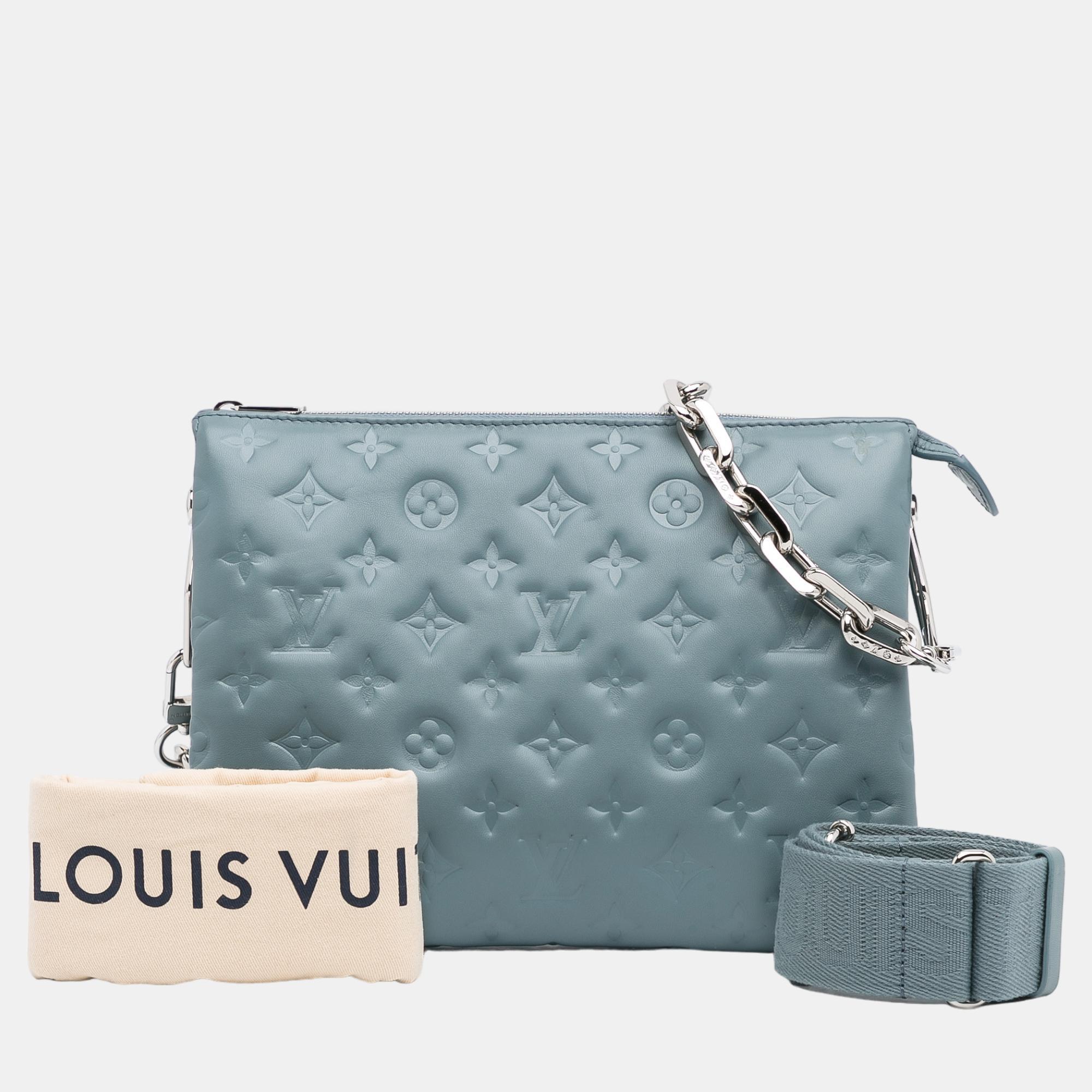 Louis Vuitton Blue Monogram Coussin PM