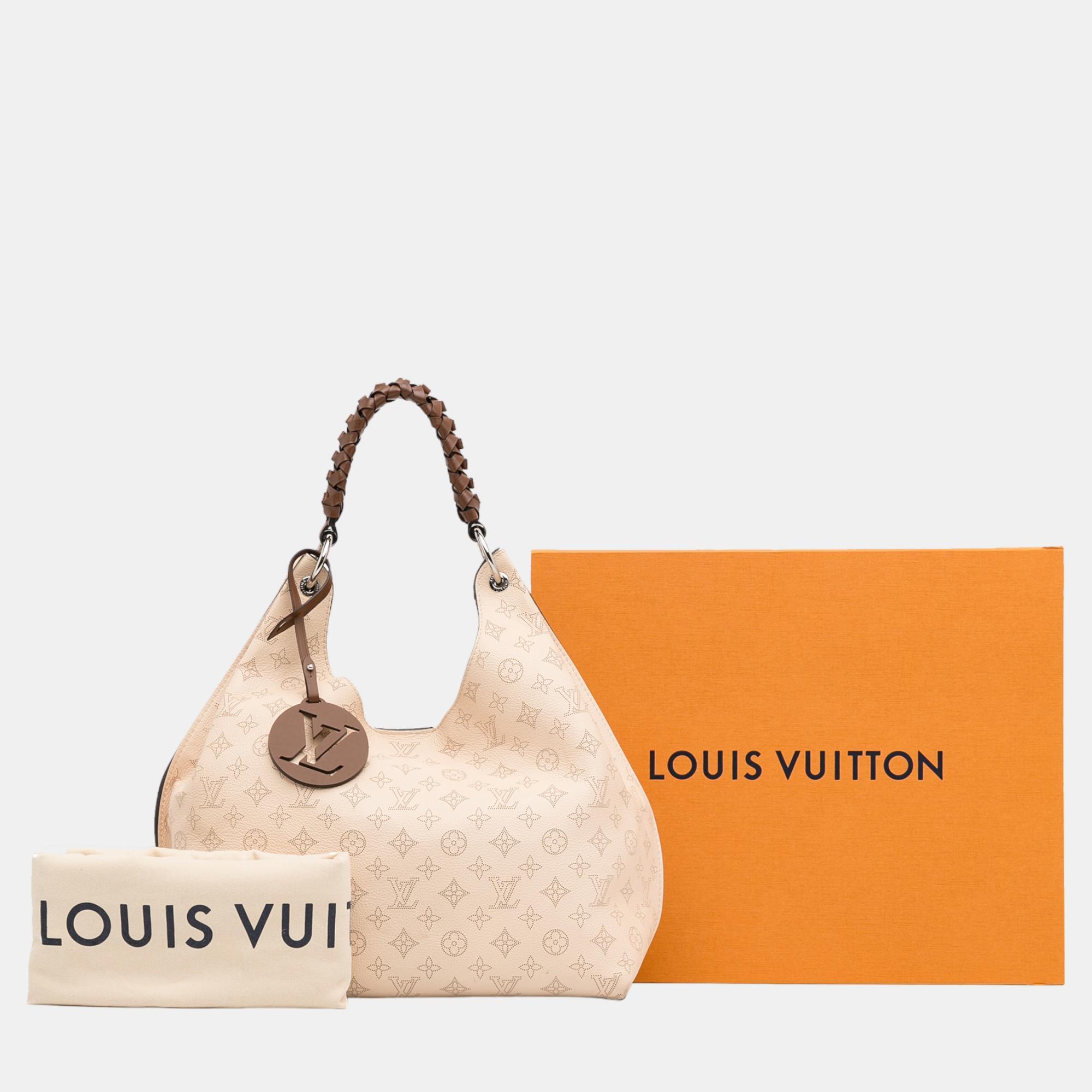 Louis Vuitton Beige/Brown Monogram Mahina Carmel